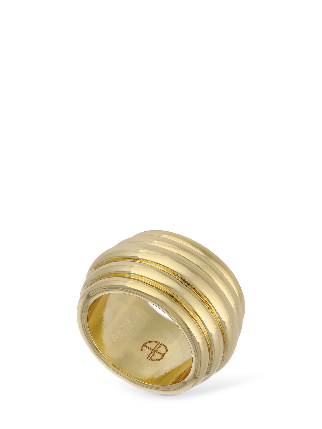 Anine Bing Oval Link Ring In Gold
