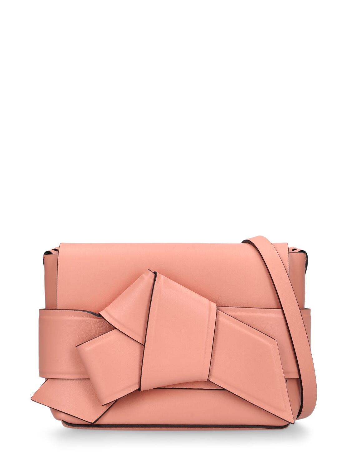 Shop Acne Studios Mini Musubi Leather Crossbody Bag In Salmon Pink