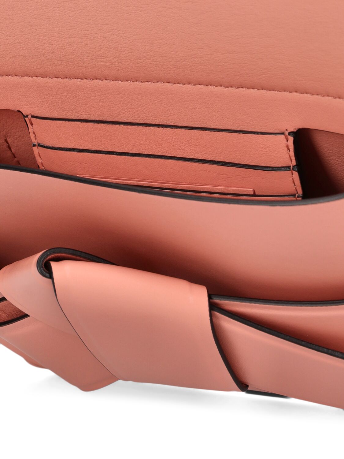 Shop Acne Studios Mini Musubi Leather Crossbody Bag In Salmon Pink