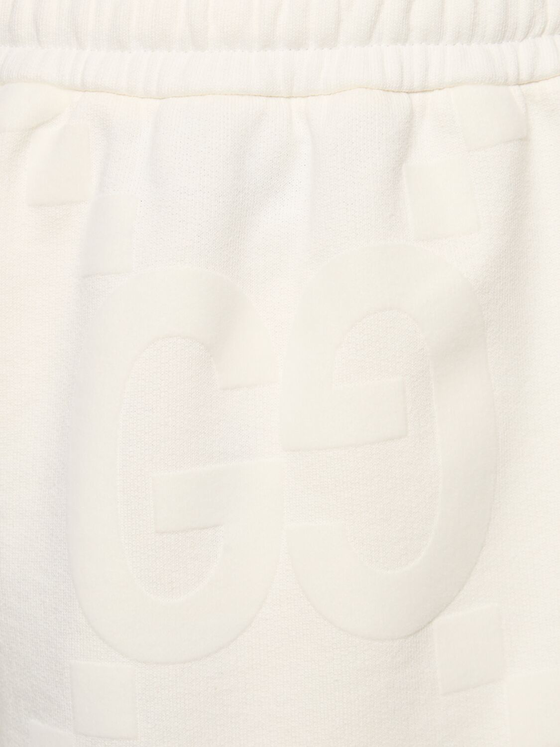 Shop Gucci Light Felted Cotton Jersey Shorts In Ivory