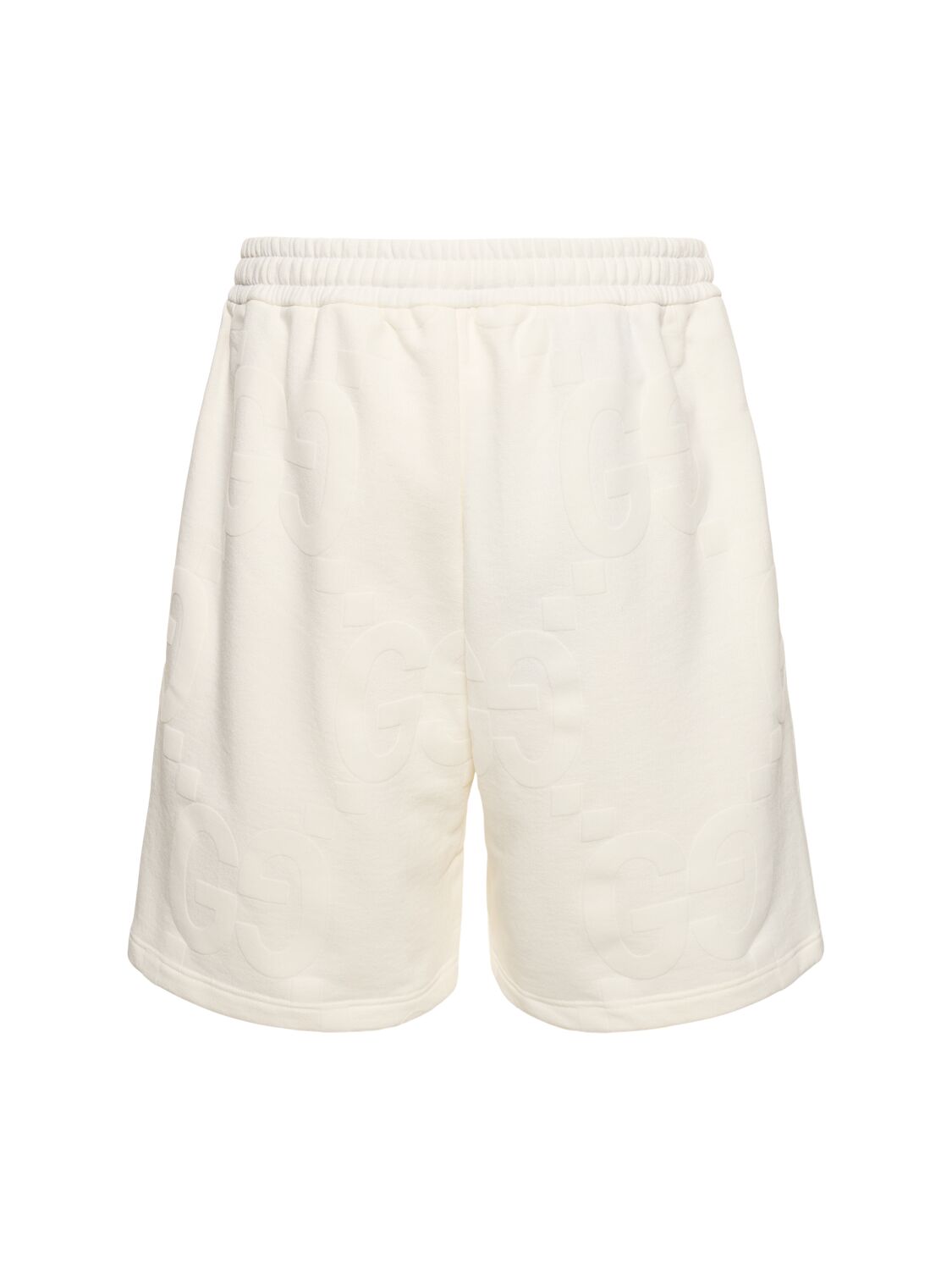 Shop Gucci Light Felted Cotton Jersey Shorts In Ivory