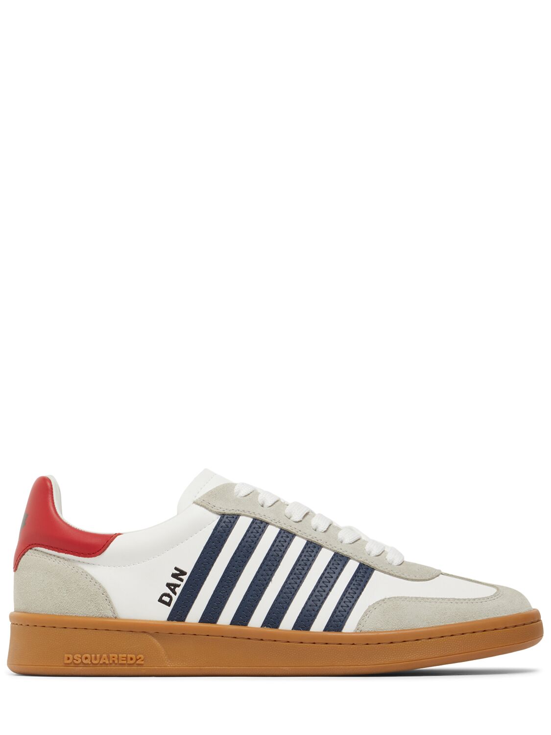 Shop Dsquared2 Boxer Low Top Sneakers In White/blue