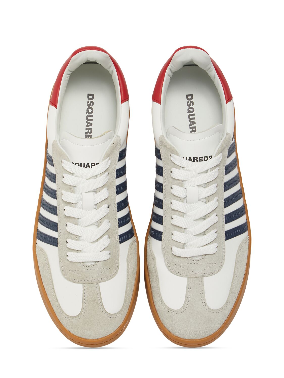 Shop Dsquared2 Boxer Low Top Sneakers In White/blue