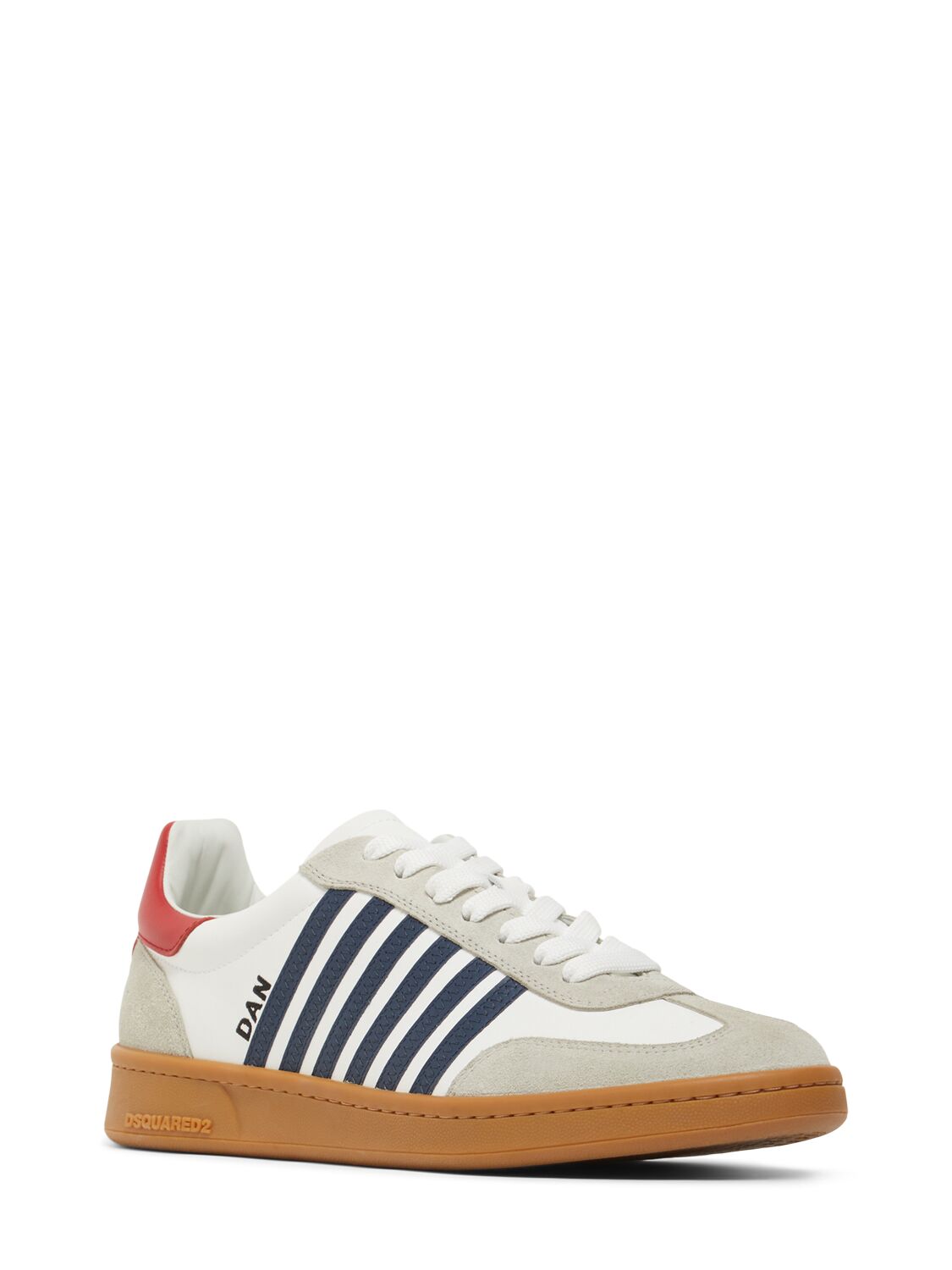 Shop Dsquared2 Boxer Low Top Sneakers In White/blue