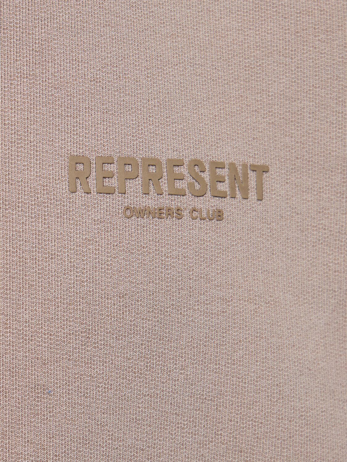 Shop Represent Owners Club Oversize Cotton Sweatshirt In Mushroom