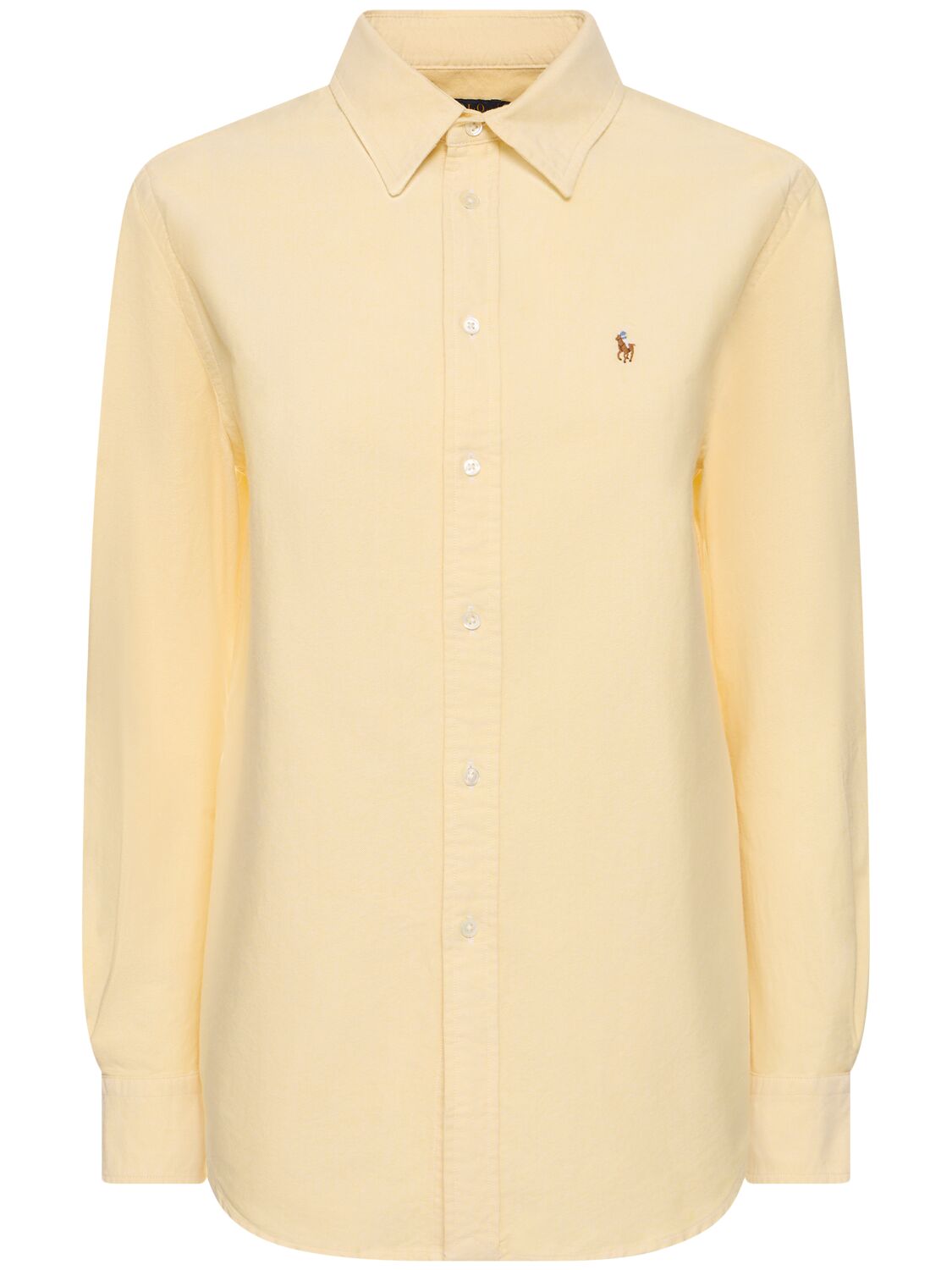 Polo Ralph Lauren Long Sleeve Buttoned Cotton Shirt In Yellow