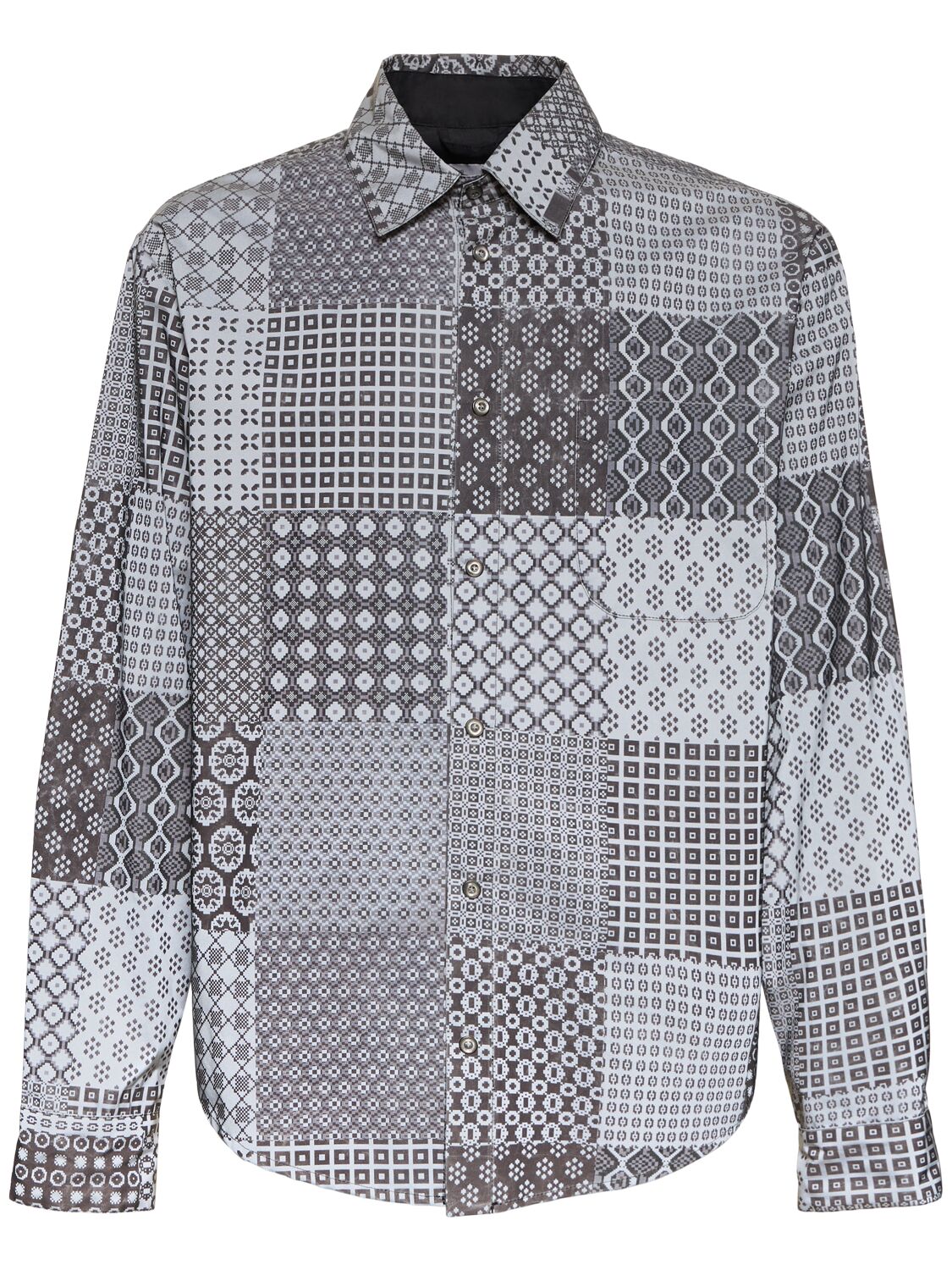 4sdesigns Tie Print Shirt In Grey