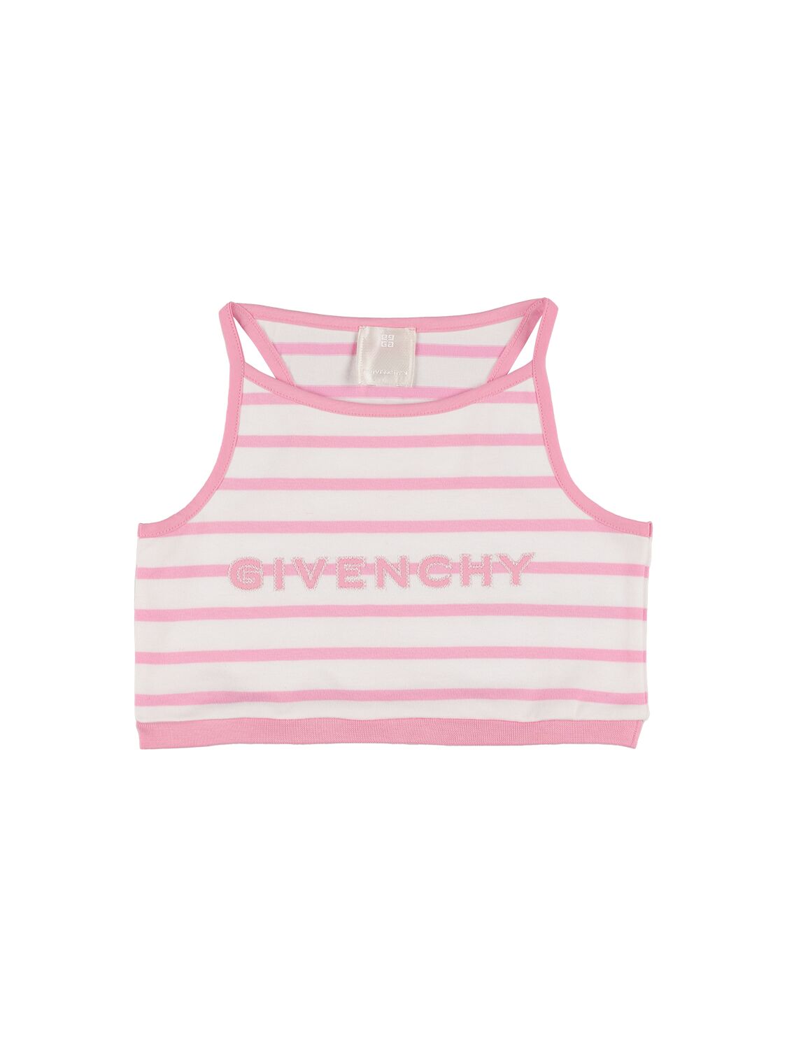 Givenchy Striped Cotton Jersey Tank Top In White/pink