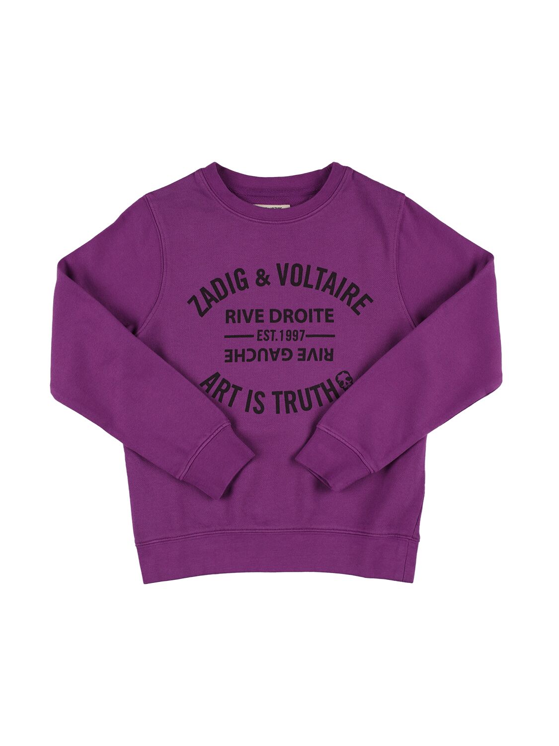 Zadig & Voltaire Kids' 印花棉质卫衣 In Purple