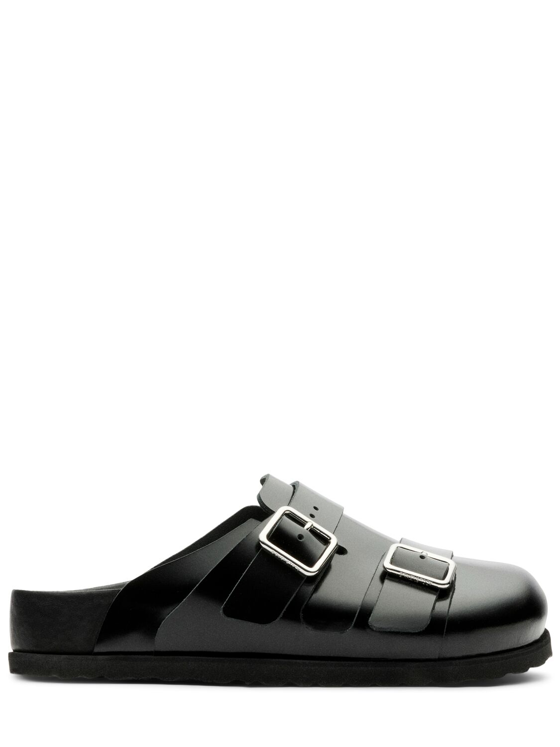 Shop Birkenstock 1774 222 West Shiny Leather Sandals In Black