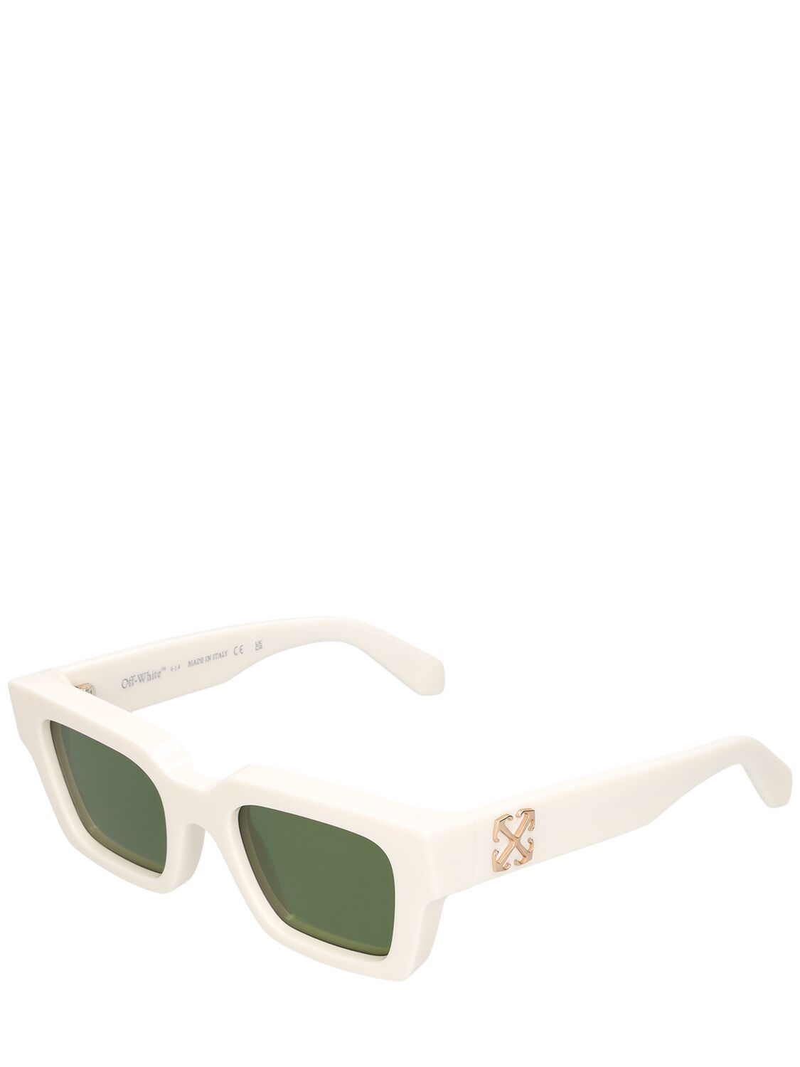 Shop Off-white Virgil Acetate Sunglasses In White,green