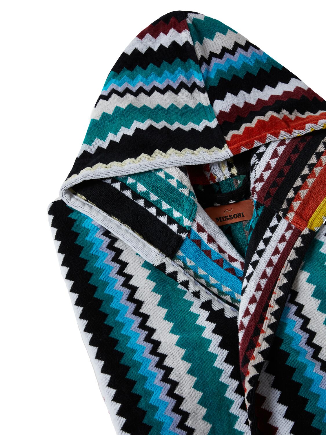 Shop Missoni Home Collection Curt Hooded Bathrobe In Multicolor