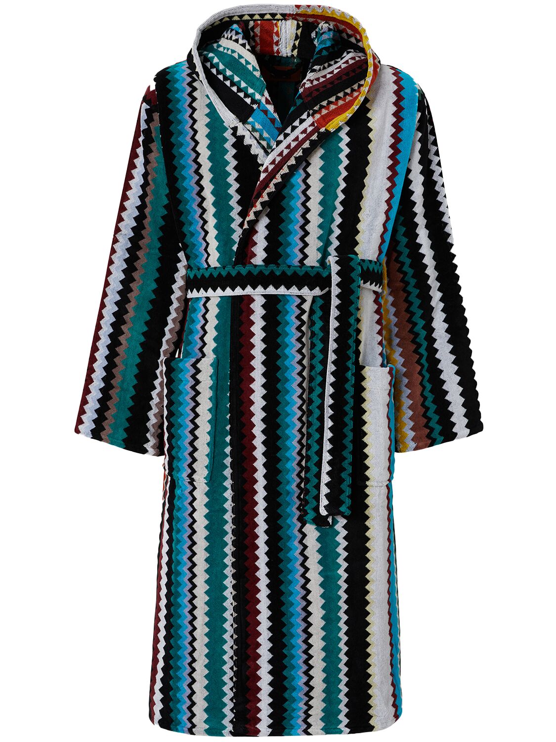 Missoni Home Collection Curt Hooded Bathrobe In Multicolor