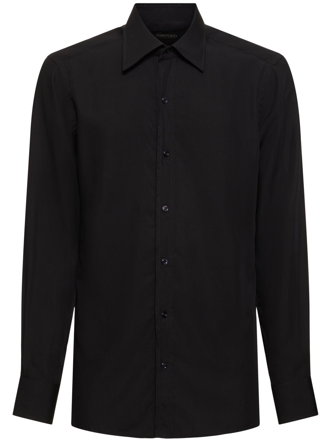 Tom Ford Fluid 莱赛尔纤维混纺衬衫 In Black