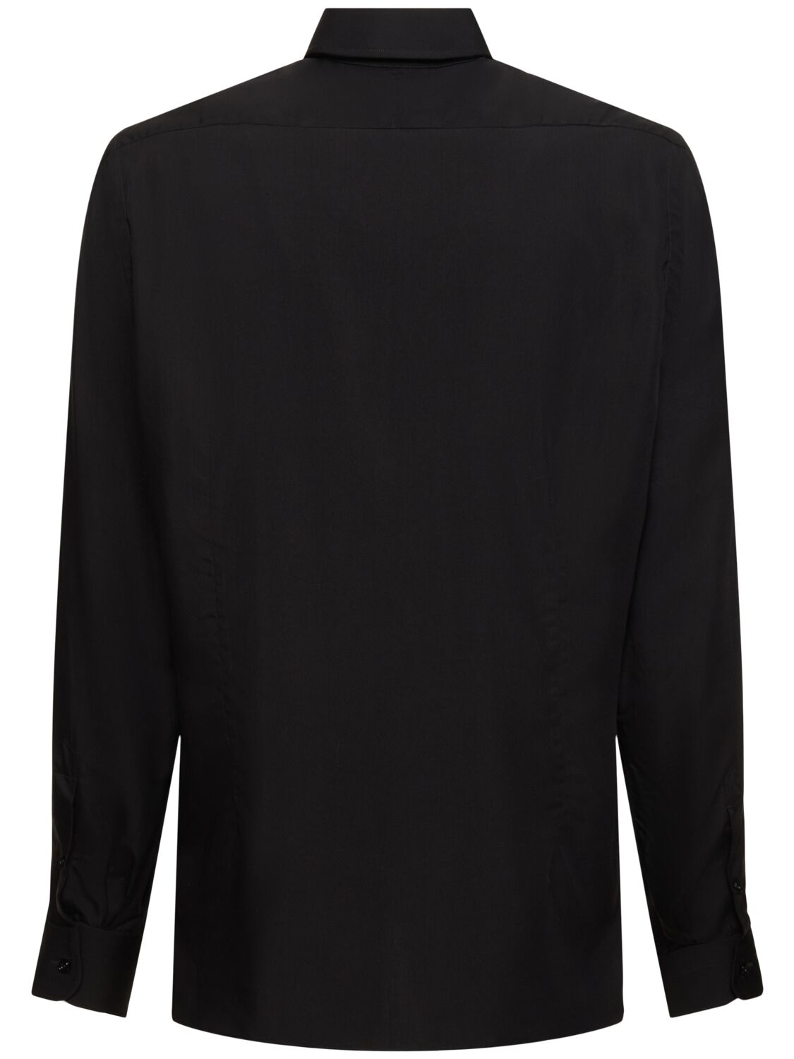 Shop Tom Ford Slim Fluid Silk Blend Shirt In Black