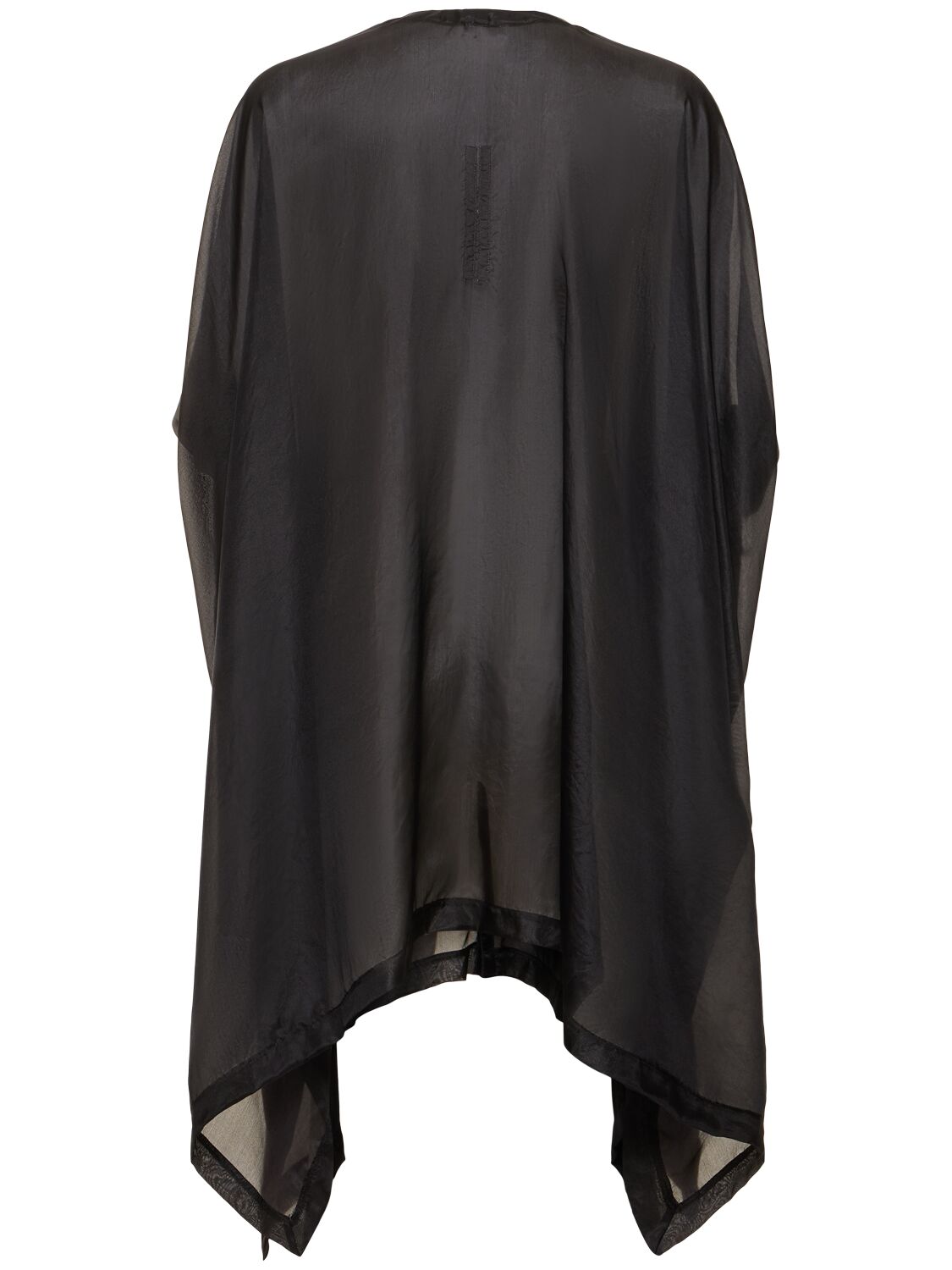 Shop Rick Owens Zero Silk & Rib Jersey Long Sleeve Shirt In Black