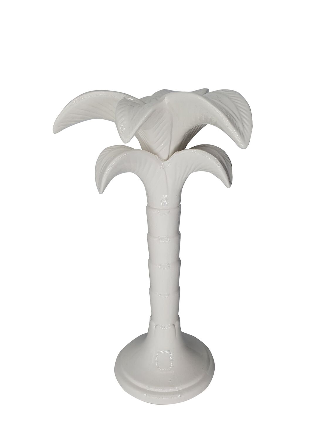 Les Ottomans Palm Tree Candle Holder In White