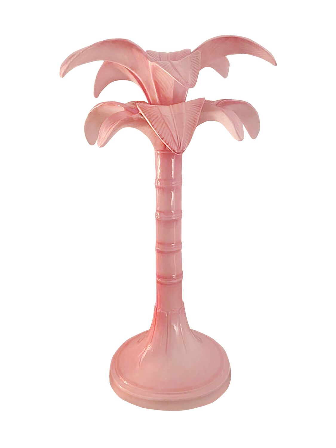 Les Ottomans Big Palm Tree Candle Holder In Pink