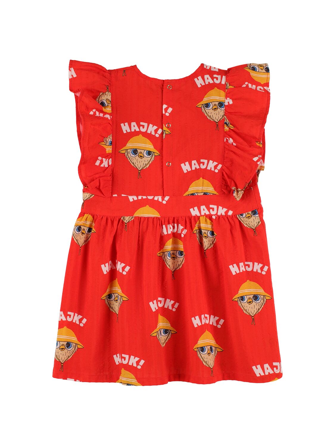 Shop Mini Rodini Printed Cotton Dress In Dark Orange