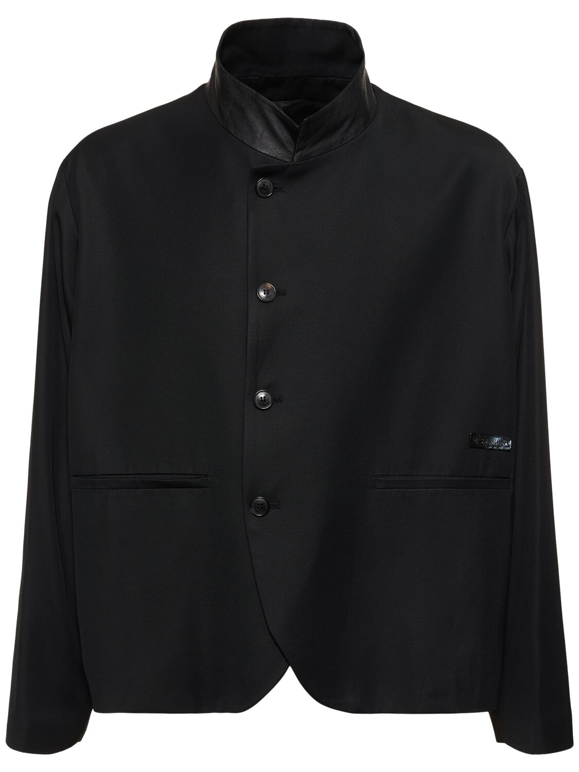 4sdesigns Viscose & Cotton Twill Blazer In Black