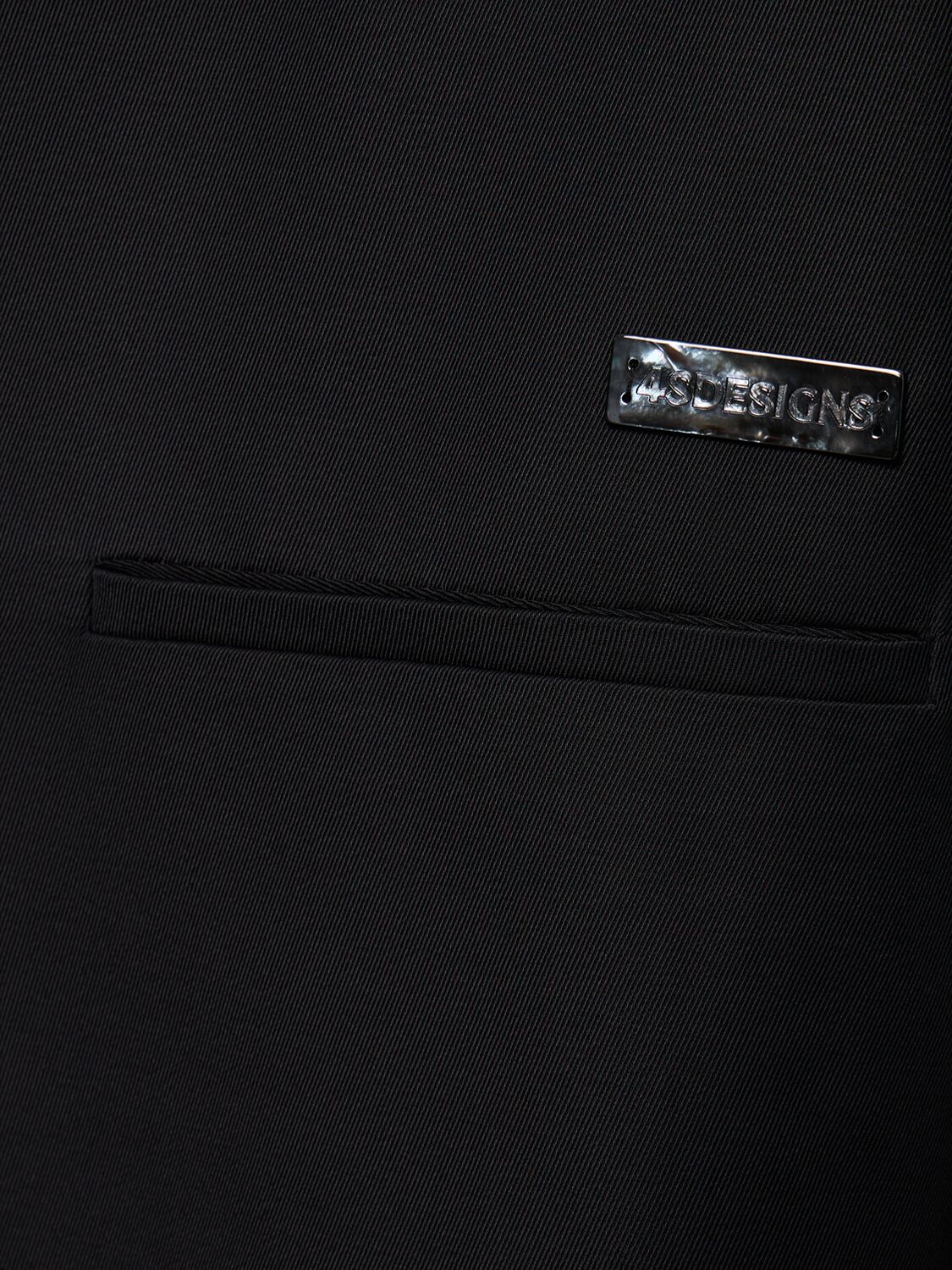 Shop 4sdesigns Viscose & Cotton Twill Blazer In Black