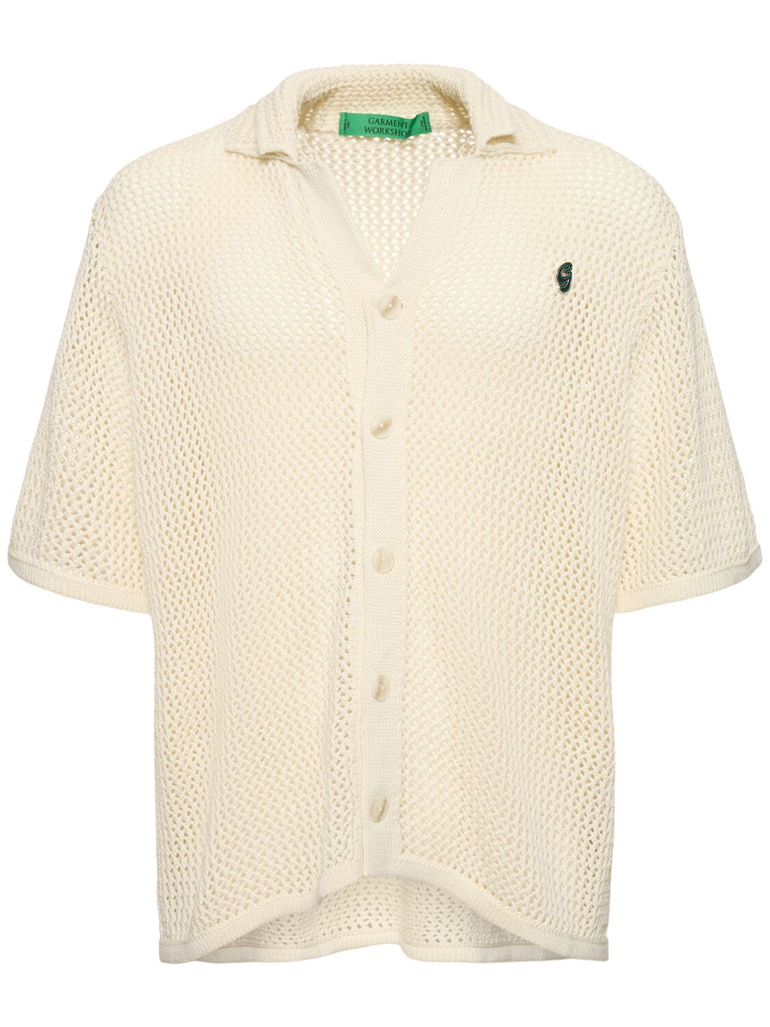 Image of Knitted Crochet Short Sleeve Shirt