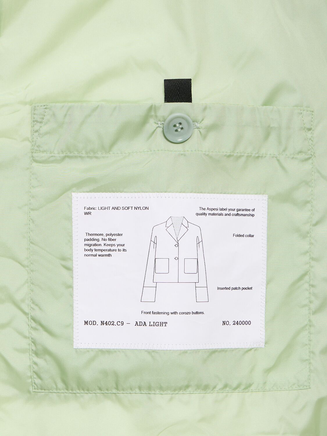 Shop Aspesi Nylon Single Breast Jacket In Mint