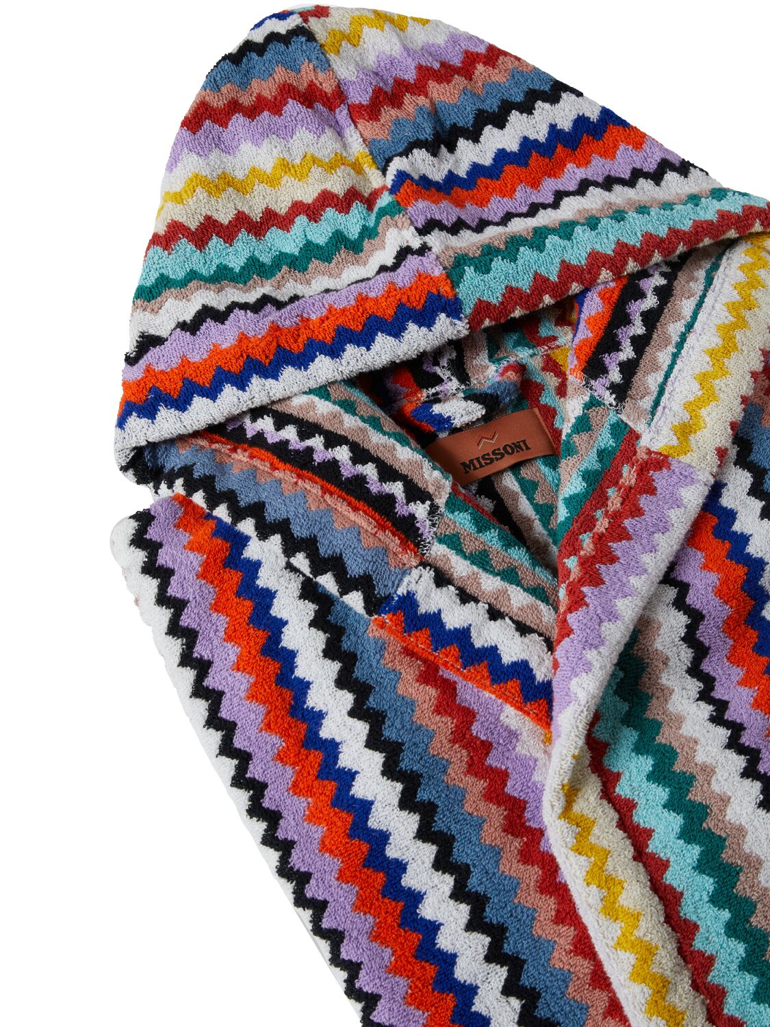 Shop Missoni Home Collection Riverbero Hooded Bathrobe In Multicolor