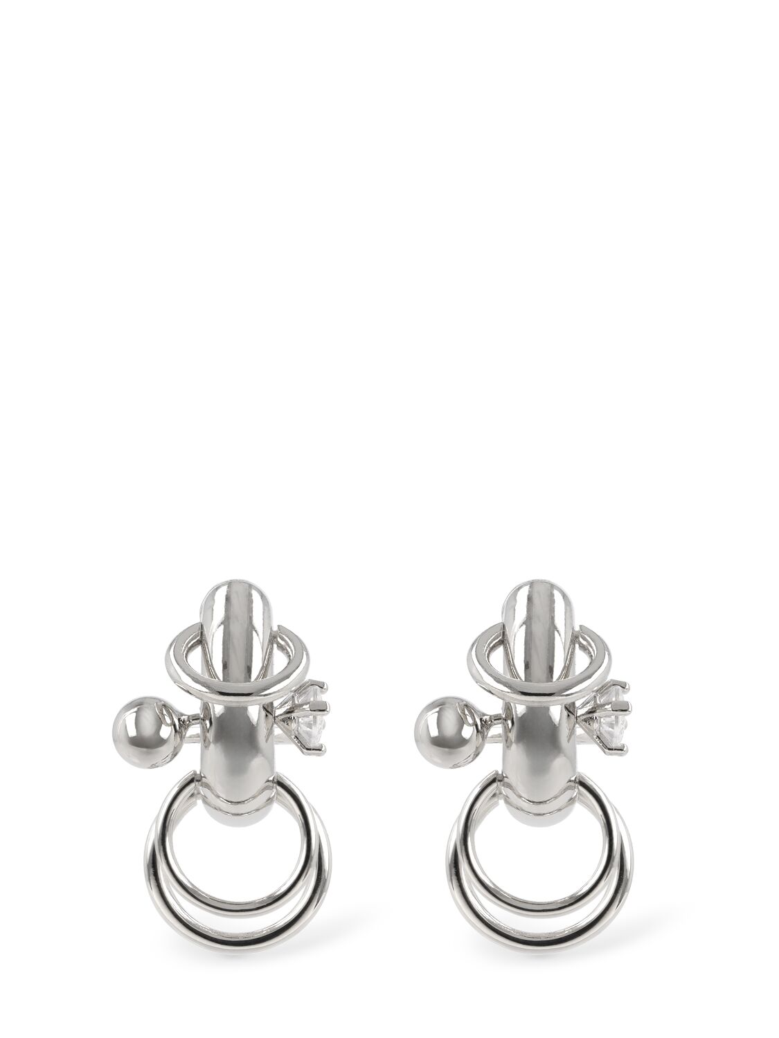 Panconesi Pierced Hoop Earrings In Silver