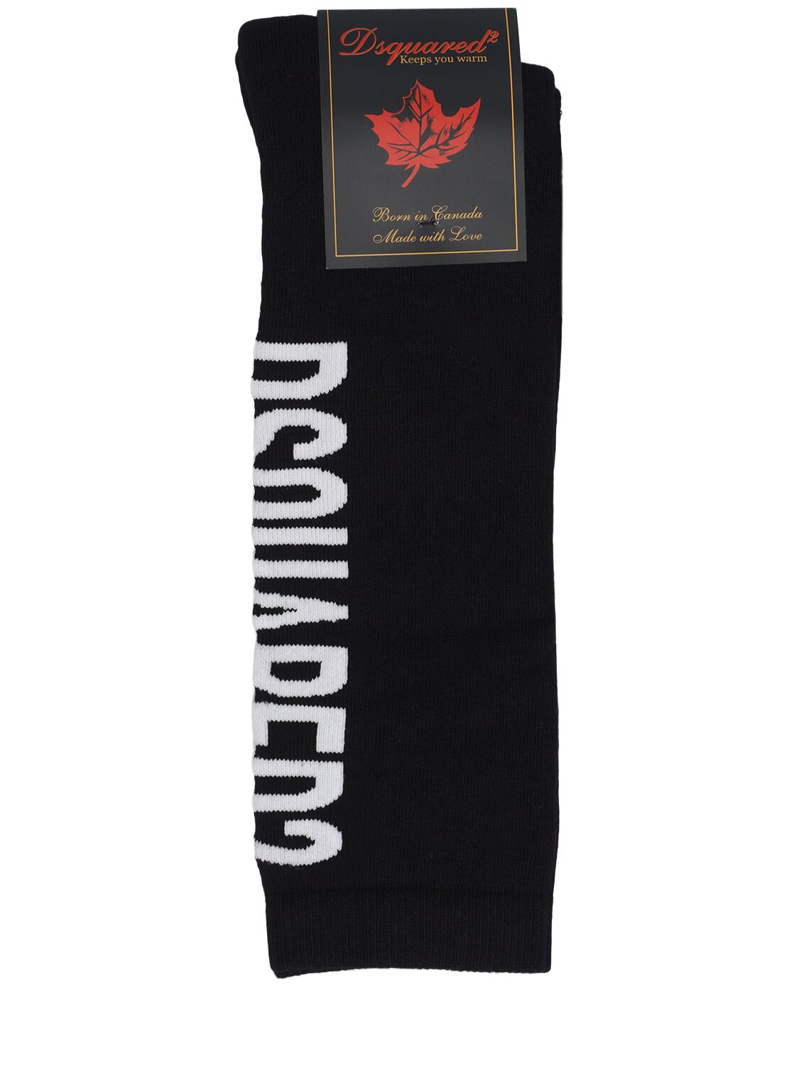 Dsquared2 Kids' Knit Cotton Socks In Black