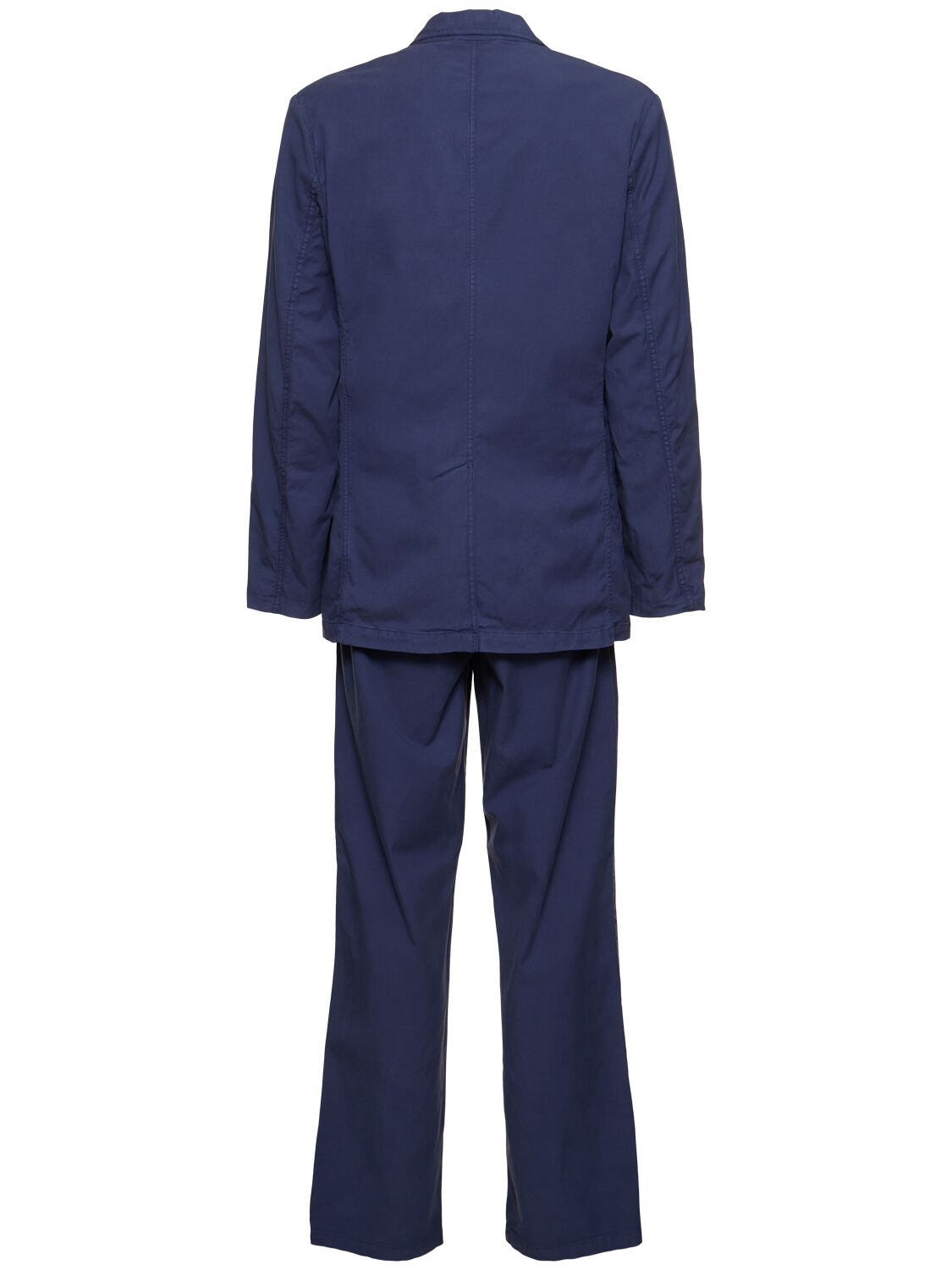 Shop Aspesi Cotton Blend Twill Suit In Navy