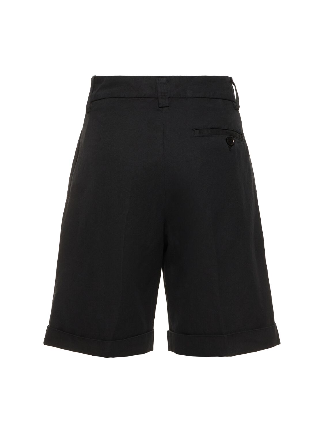 Shop Aspesi Cotton Gabardine Knee Length Shorts In Black