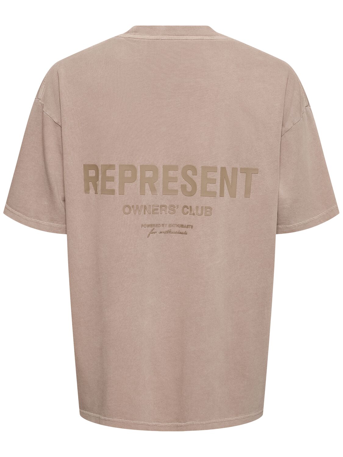 Shop Represent Owners Club Logo Cotton T-shirt In Mushroom