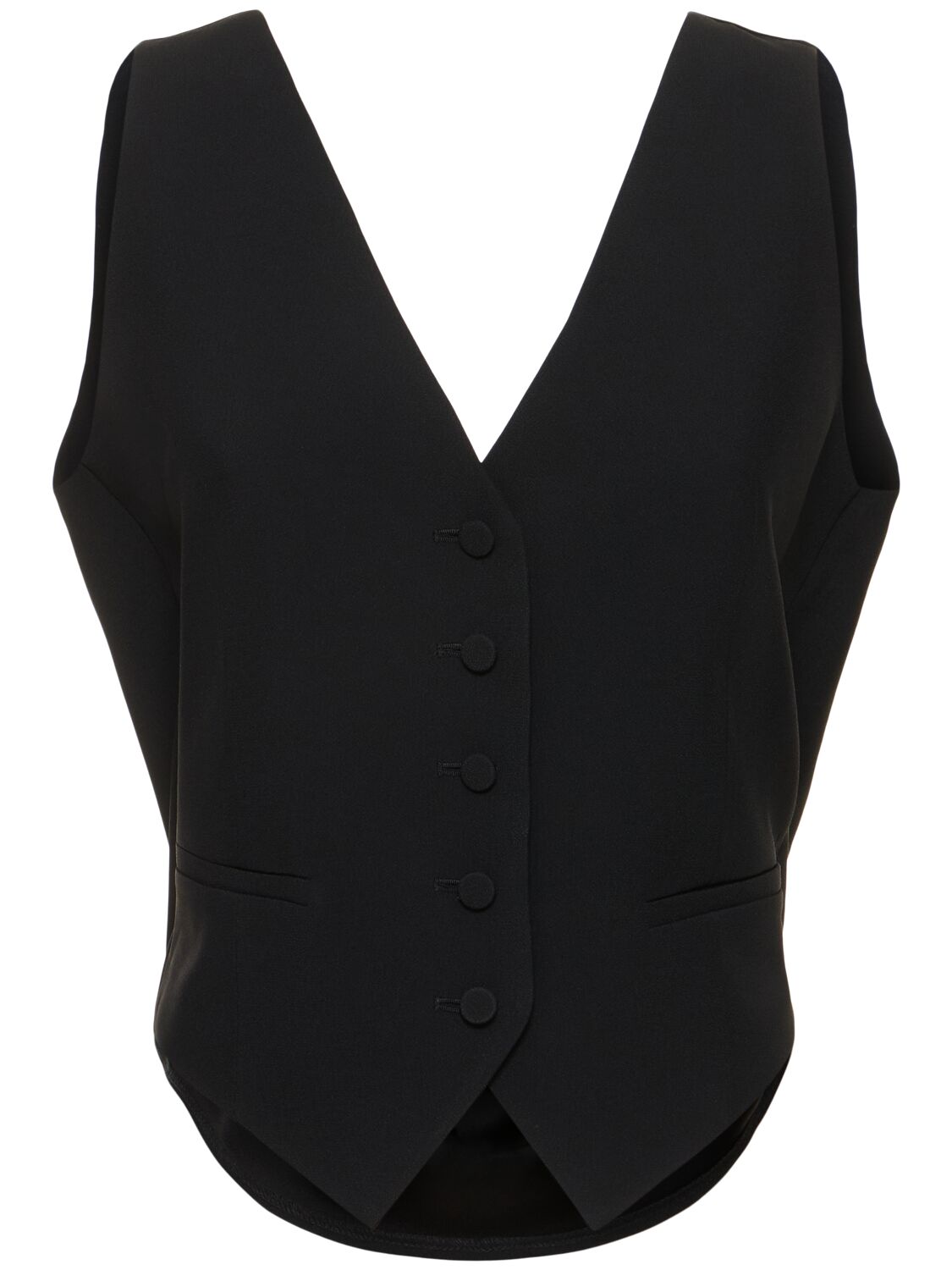 Shop Nina Ricci Draped Cady Open-back Vest In Black