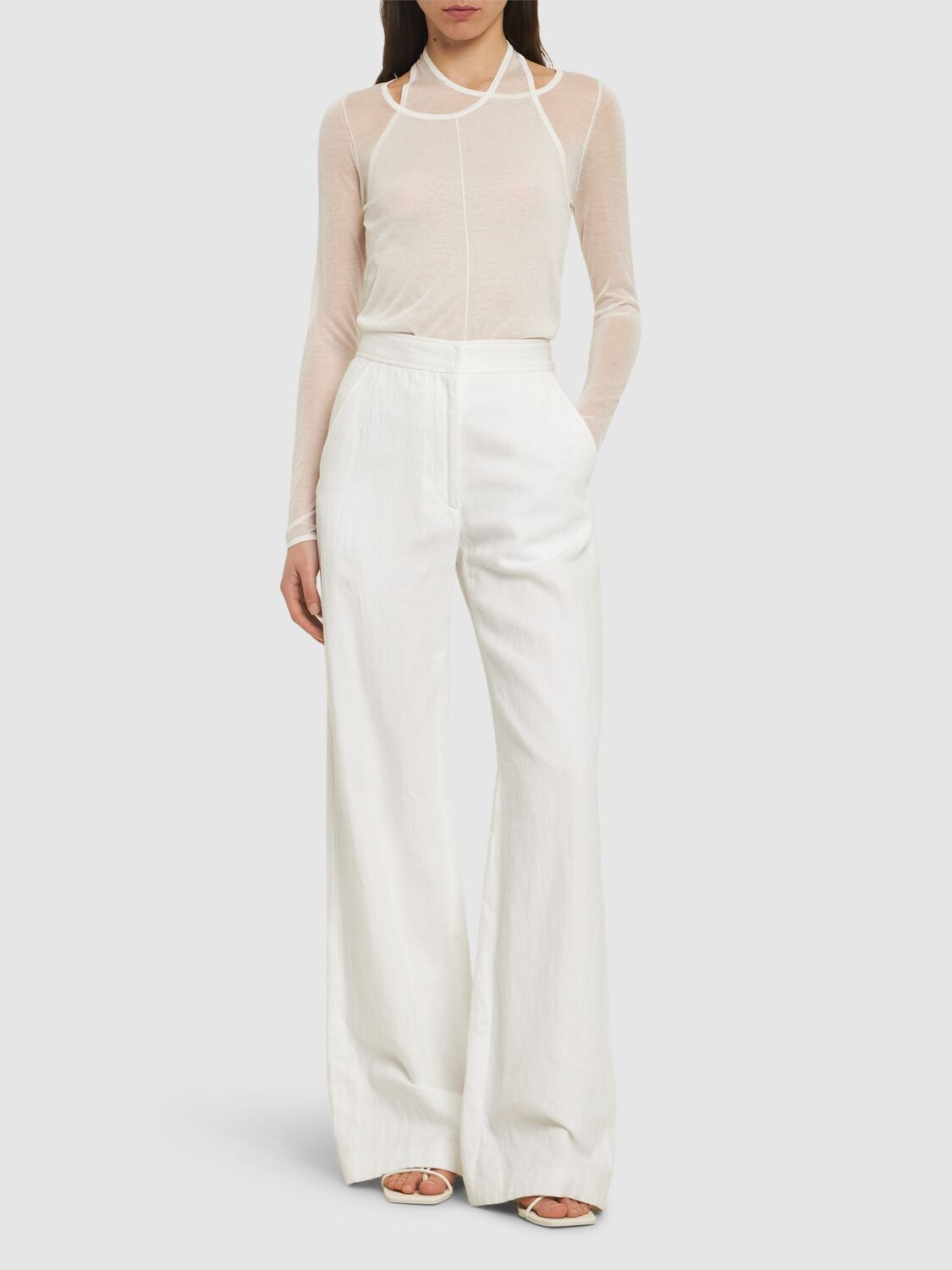 St.agni Semi Sheer Loop Top In White