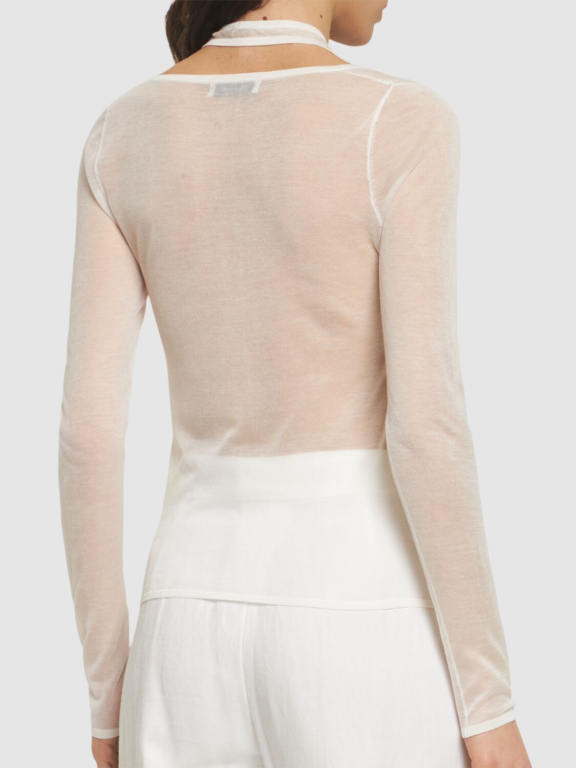 St.agni Semi Sheer Loop Top In White