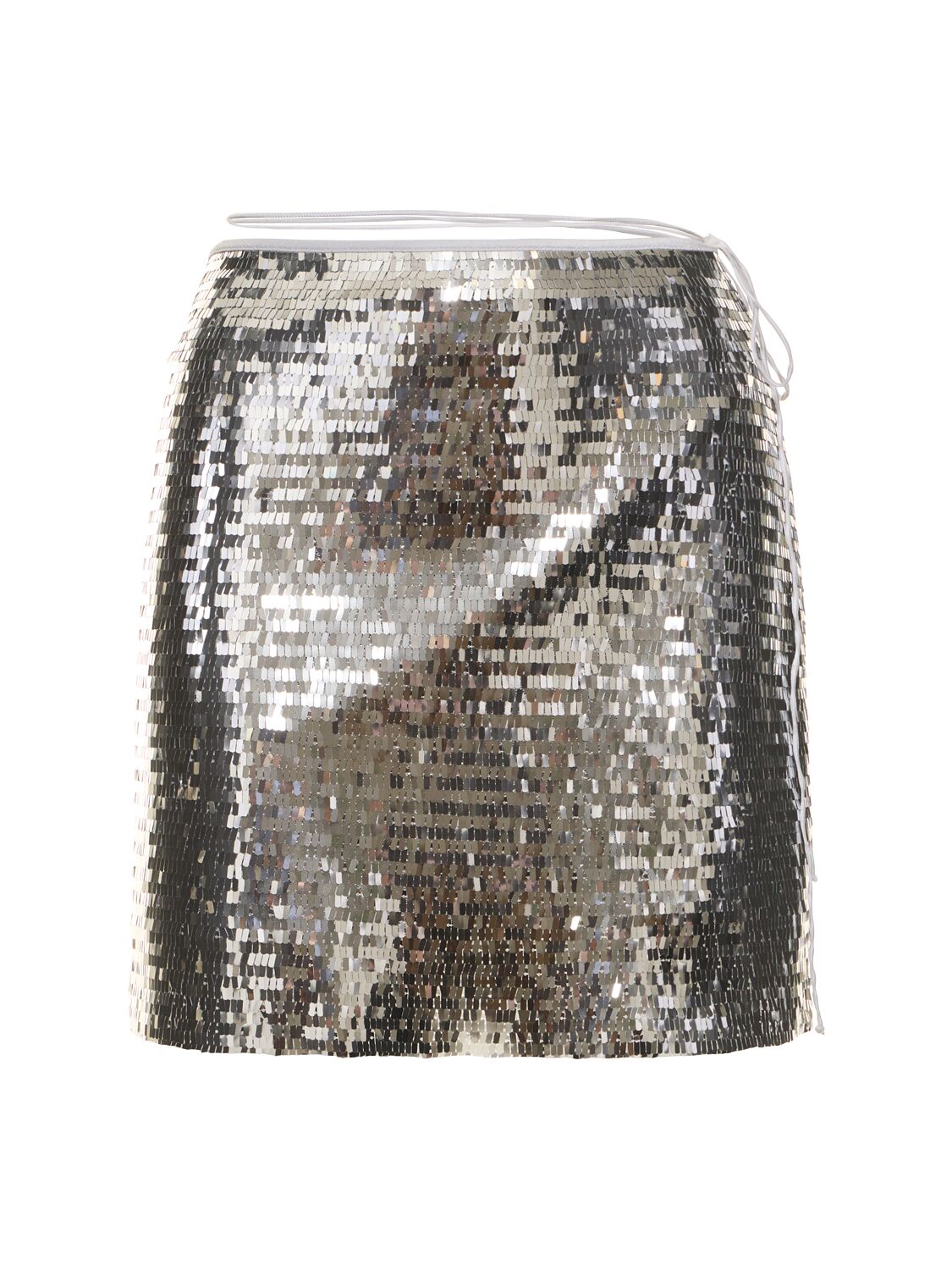 Image of Asymmetric Sequined Mini Skirt