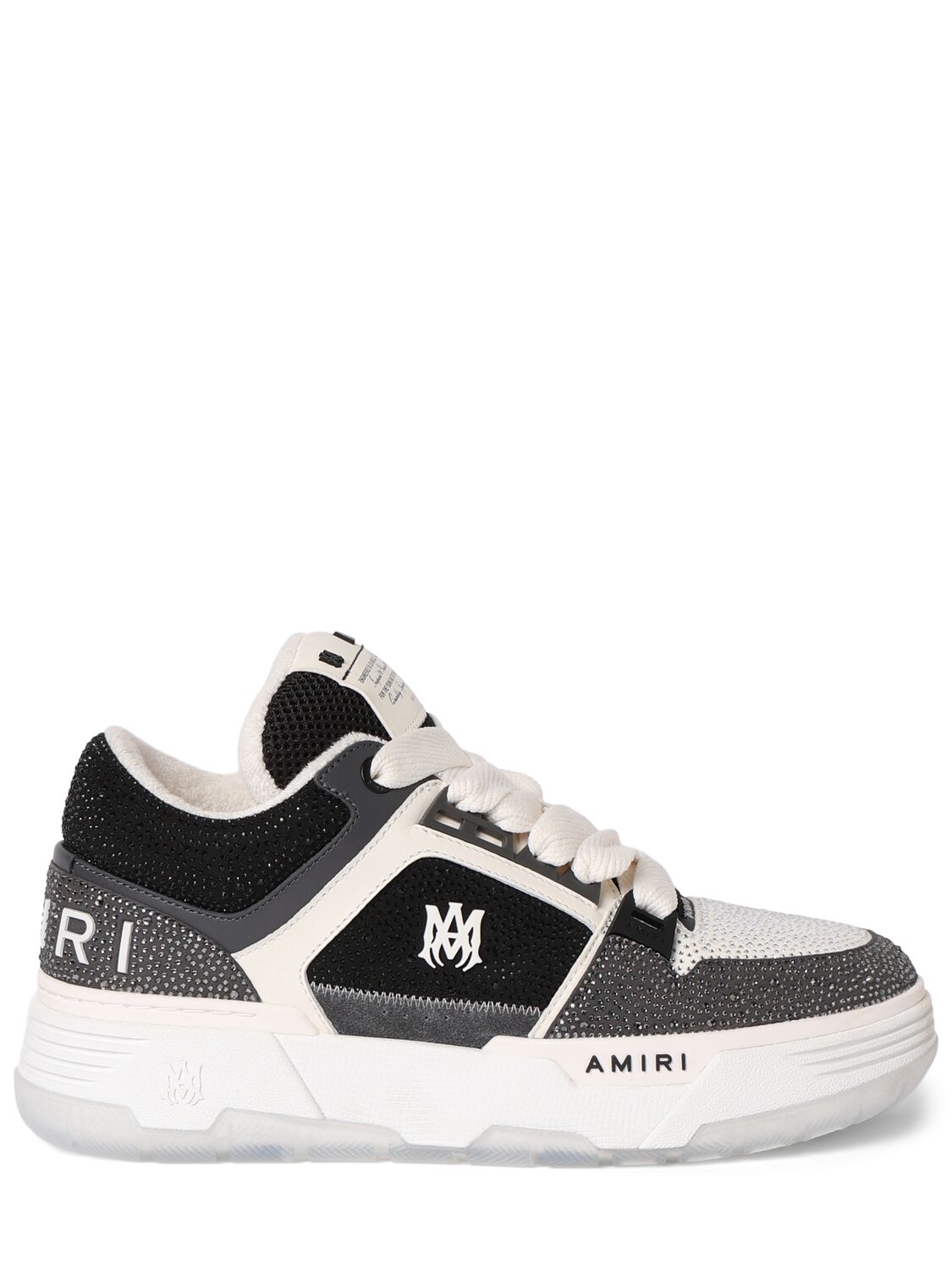 Amiri Ma-1 Crystal Sneakers In Black/white