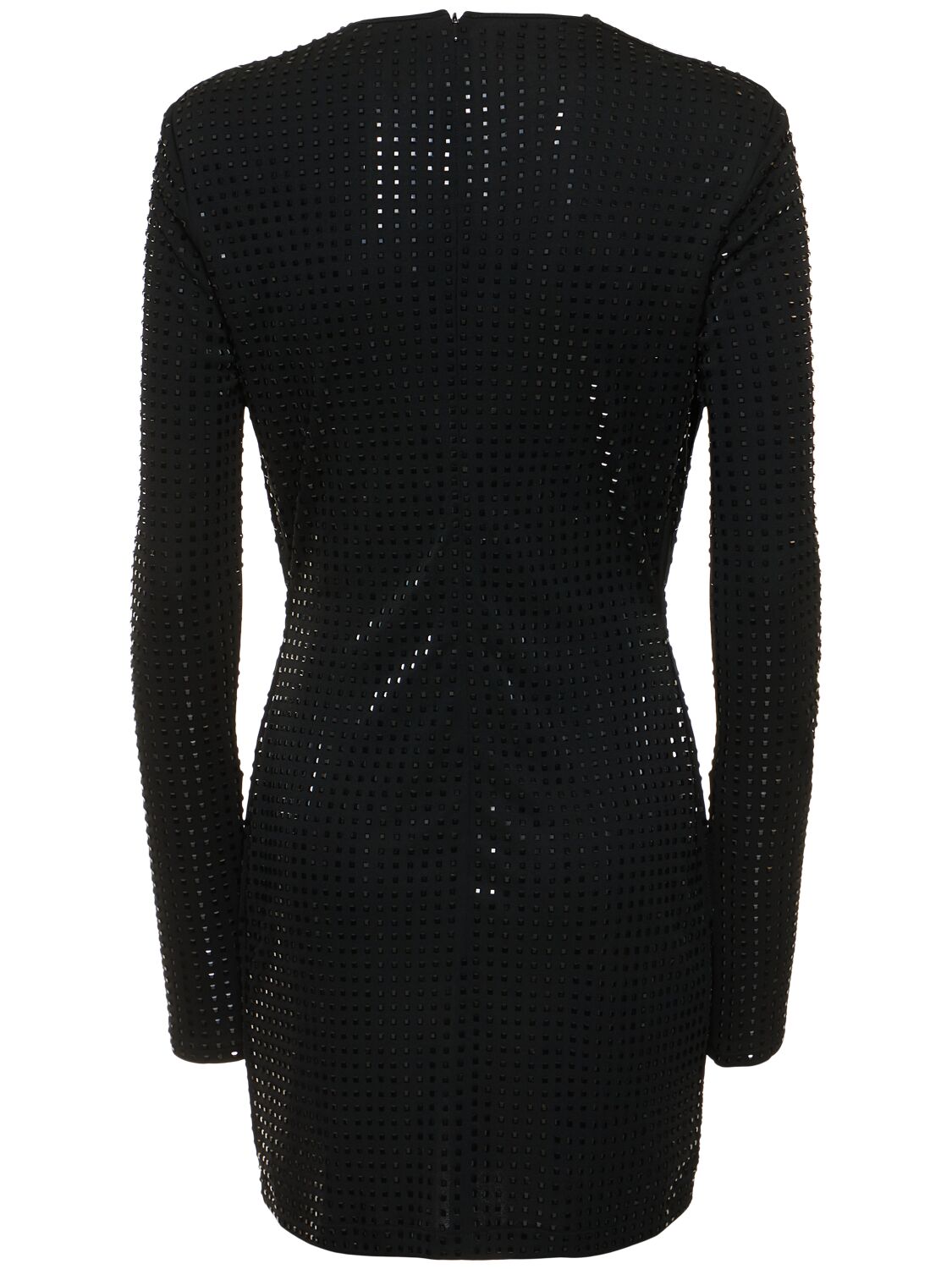 Shop David Koma Crystal Embellished Cowl Neck Mini Dress In Black