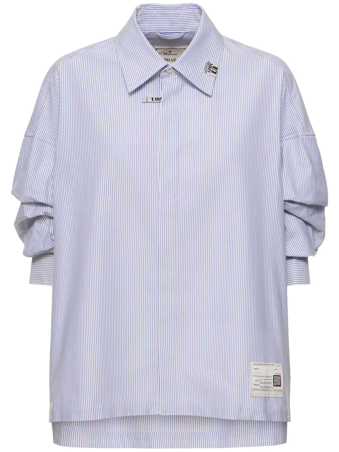 Miharayasuhiro Roll Up Sleeve Shirt In Light Blue