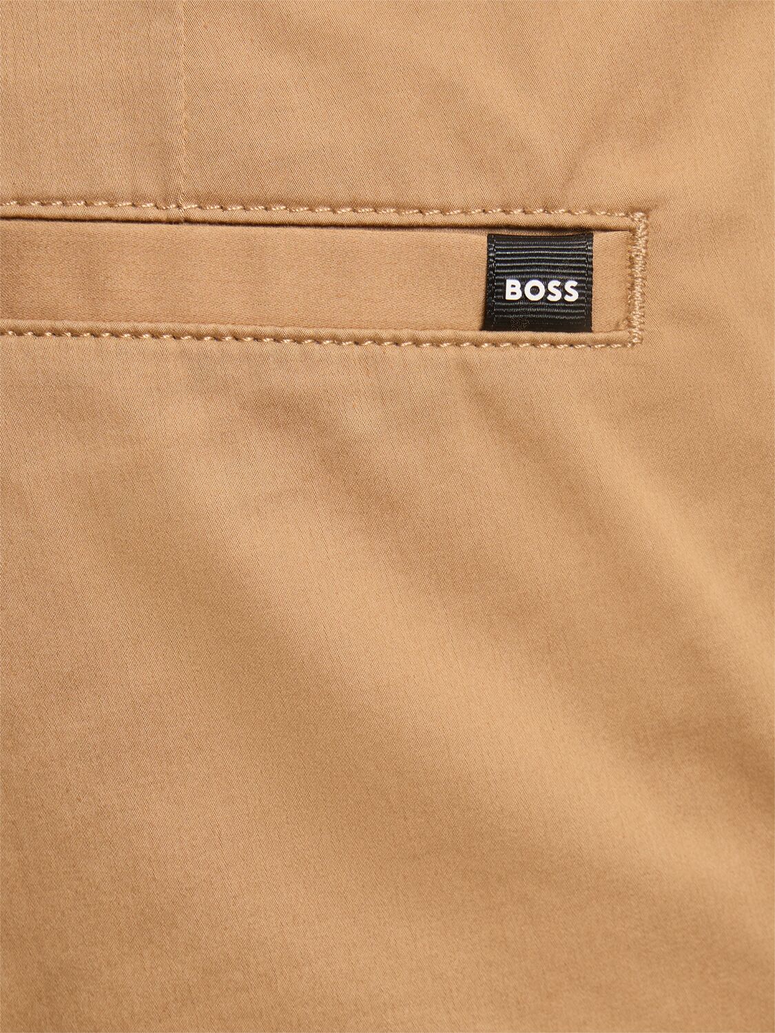 Shop Hugo Boss Kane Cotton Blend Pants In Medium Beige