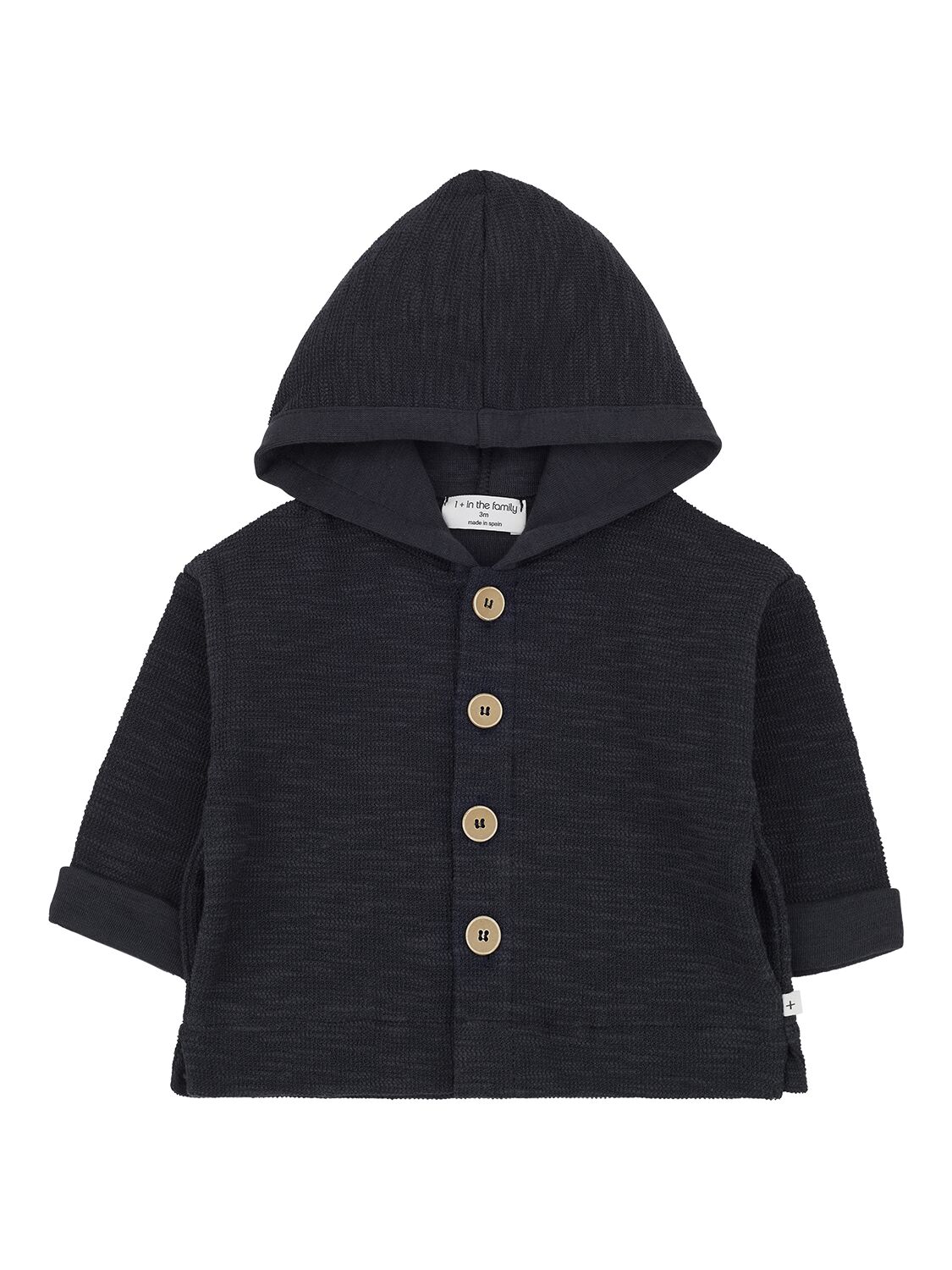 1+ In The Family Kids' Cotton Blend Hooded Jacket In Grey