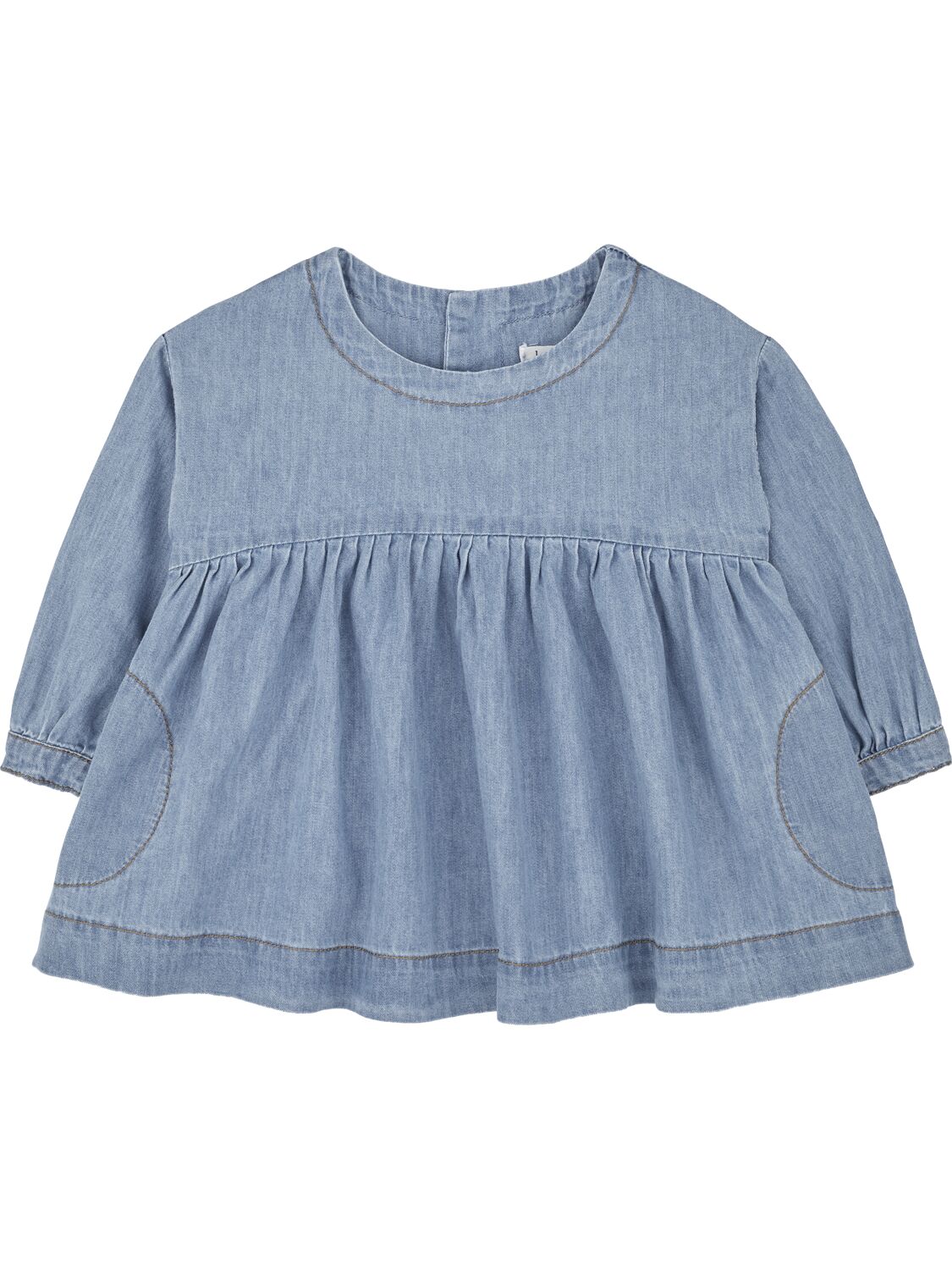1+ In The Family Kids' Cotton Chambray Dress In Blue