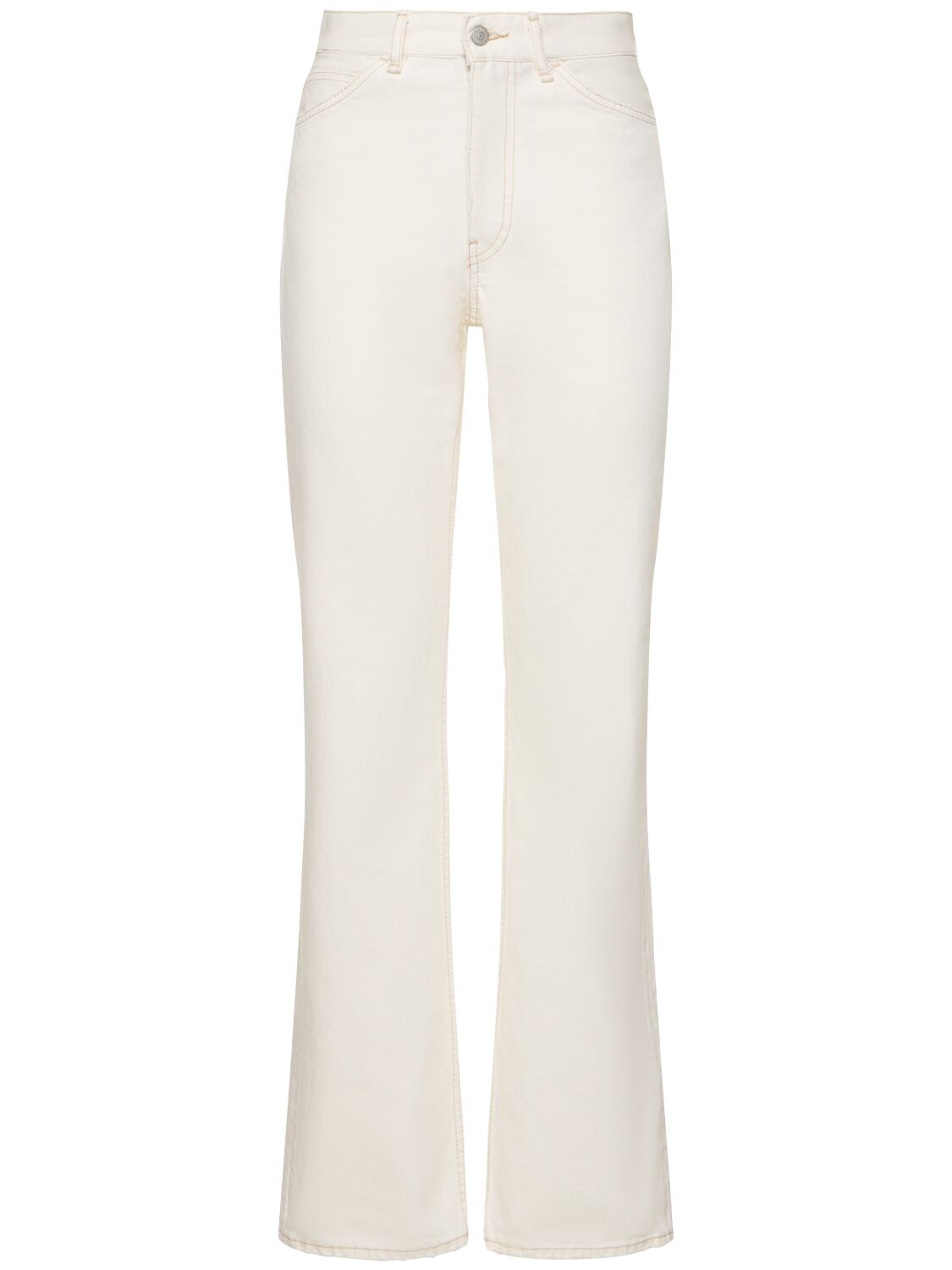 Acne Studios 1977 High Waisted Denim Straight Jeans In White