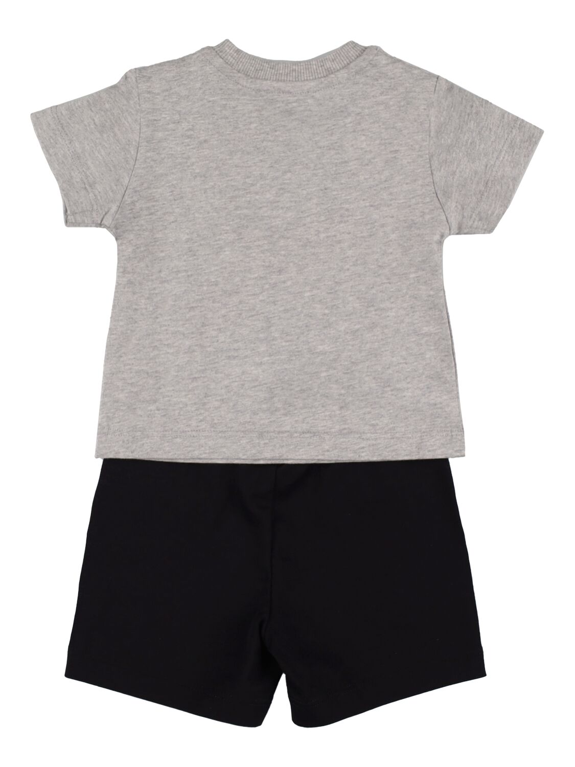 Shop Moschino Cotton Jersey T-shirt & Sweat Shorts In Grey,black