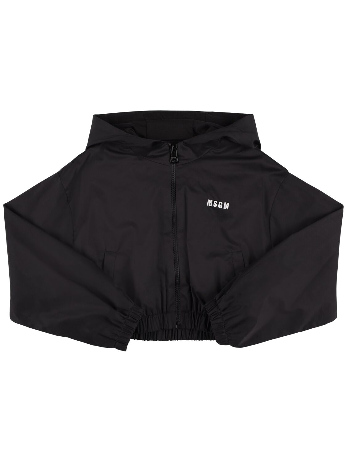 Msgm Kids' Cotton Nylon Jacket In Black