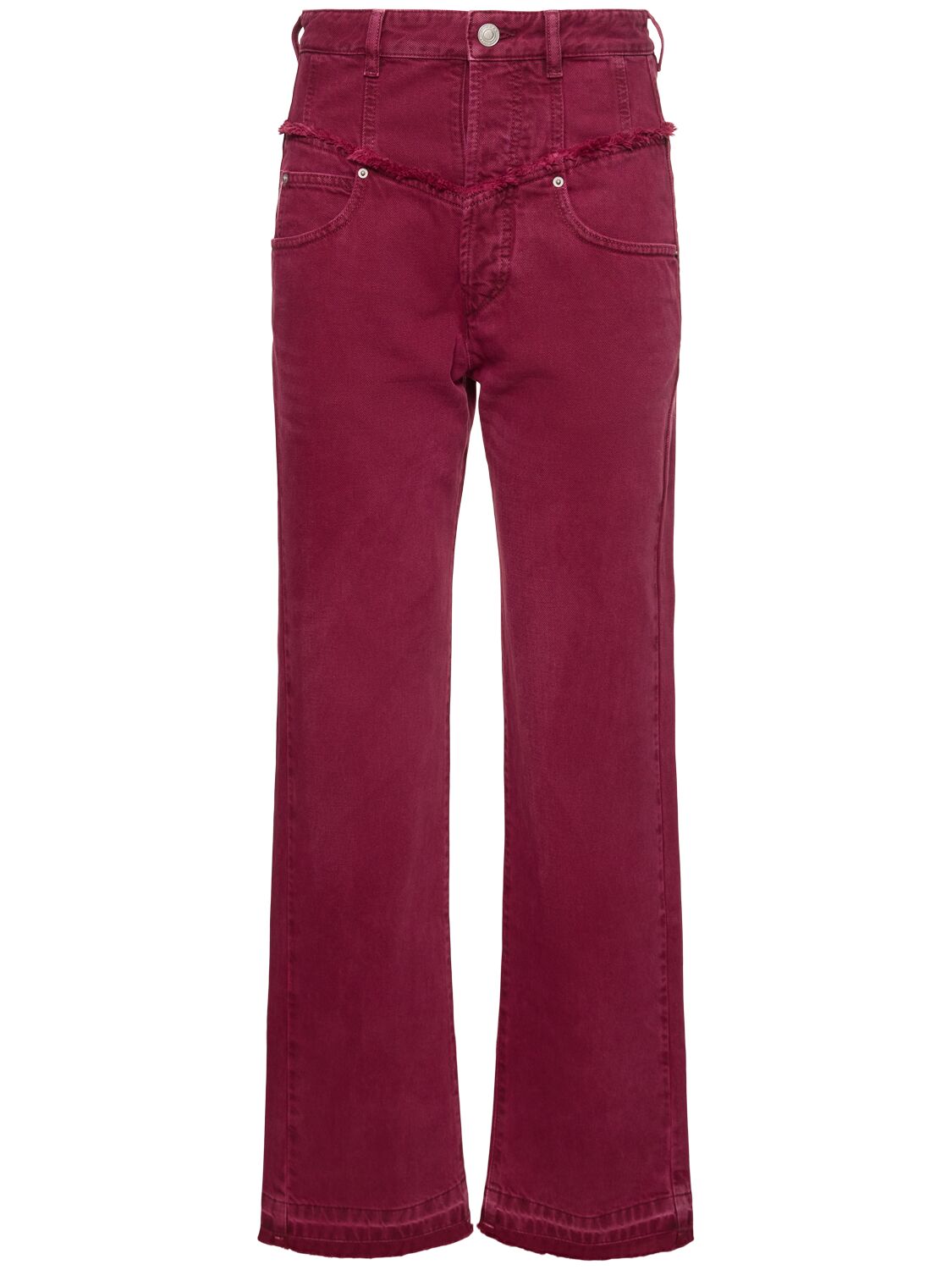 Shop Isabel Marant Noemie High Rise Denim Jeans In Burgundy
