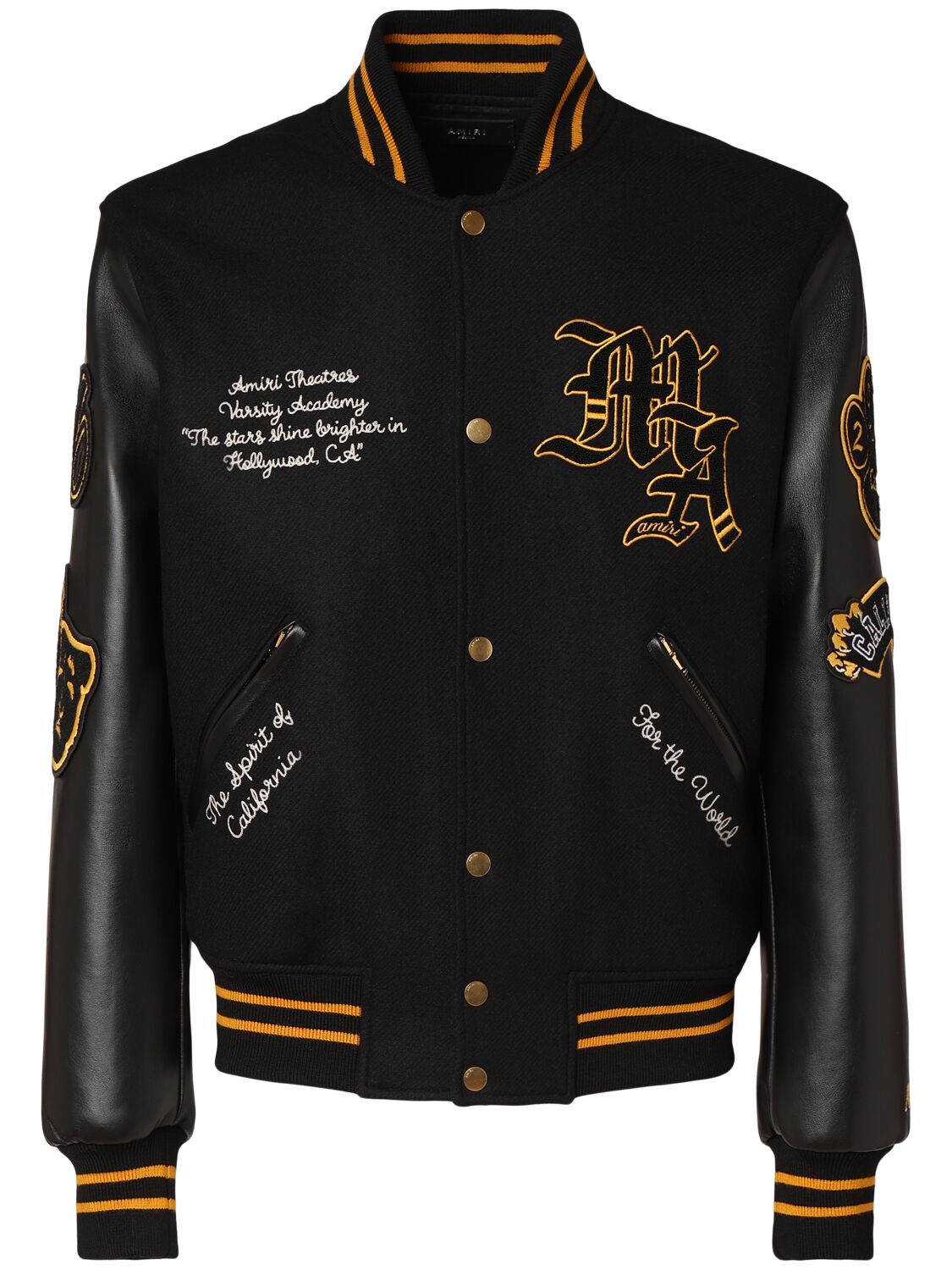 Amiri Lion Varsity Jacket In Black