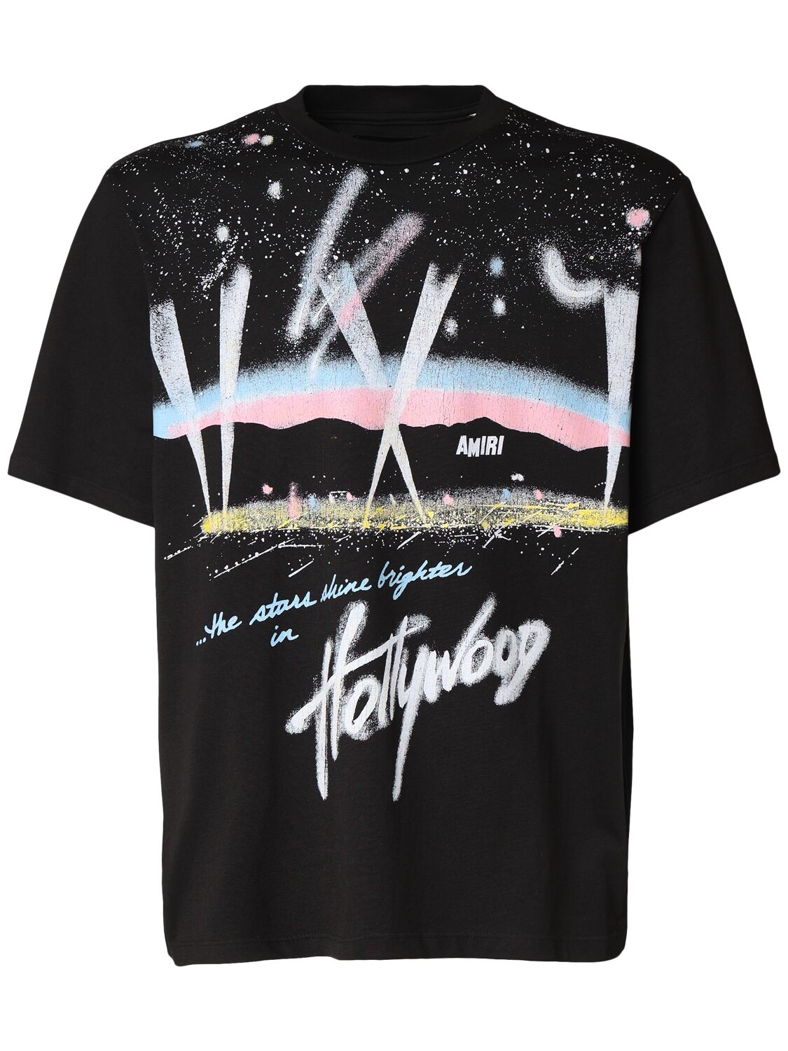 Shop Amiri Hollywood Lights T-shirt In Black