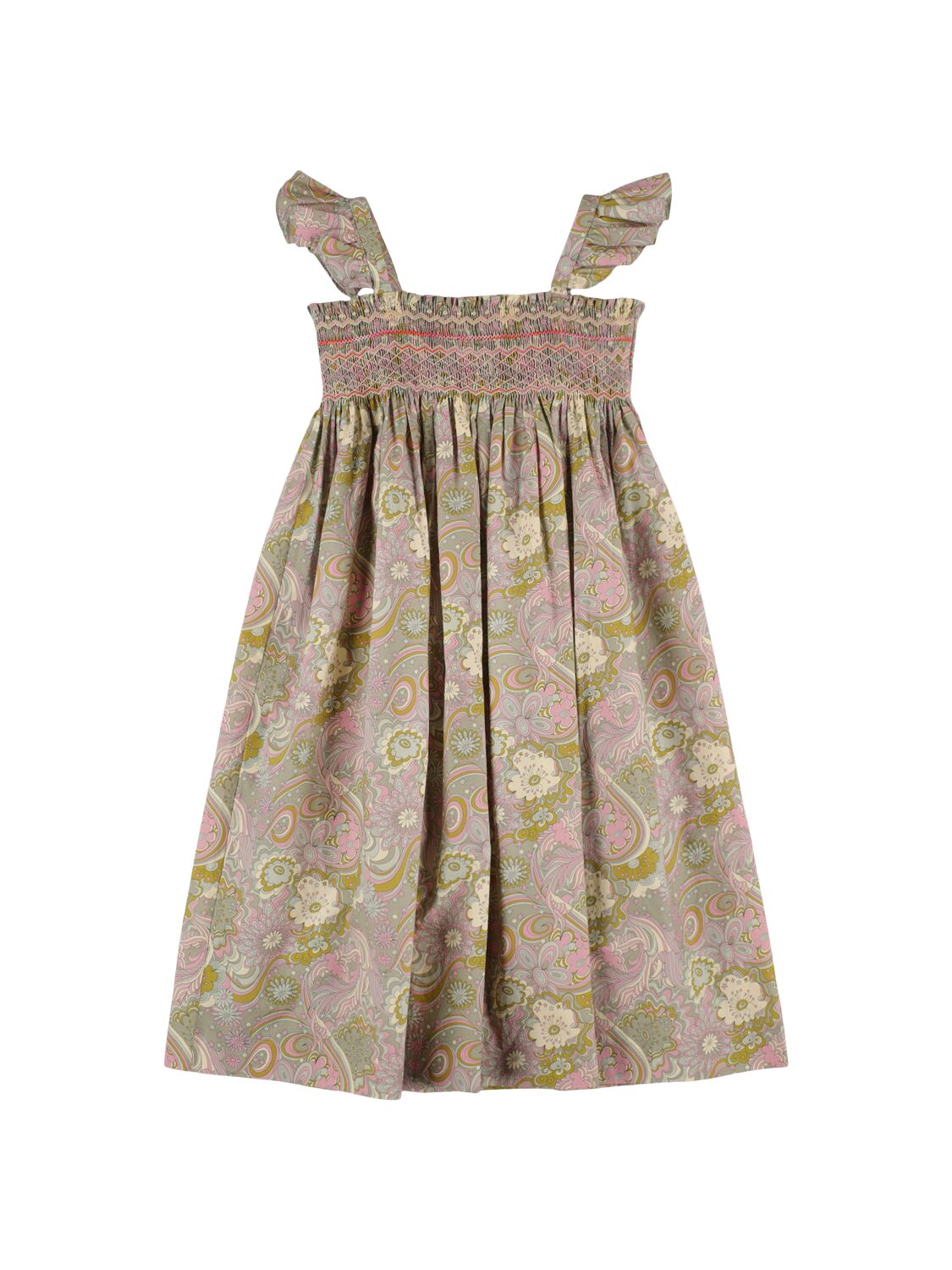 Bonpoint Kids' Printed Cotton Dress In Multicolor